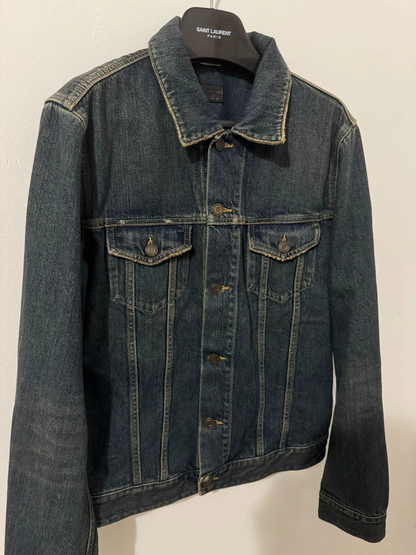 Saint Laurent Paris Vintage Saint Laurent Denim Jacket Size US L / EU 52-54 / 3 - 3 Thumbnail