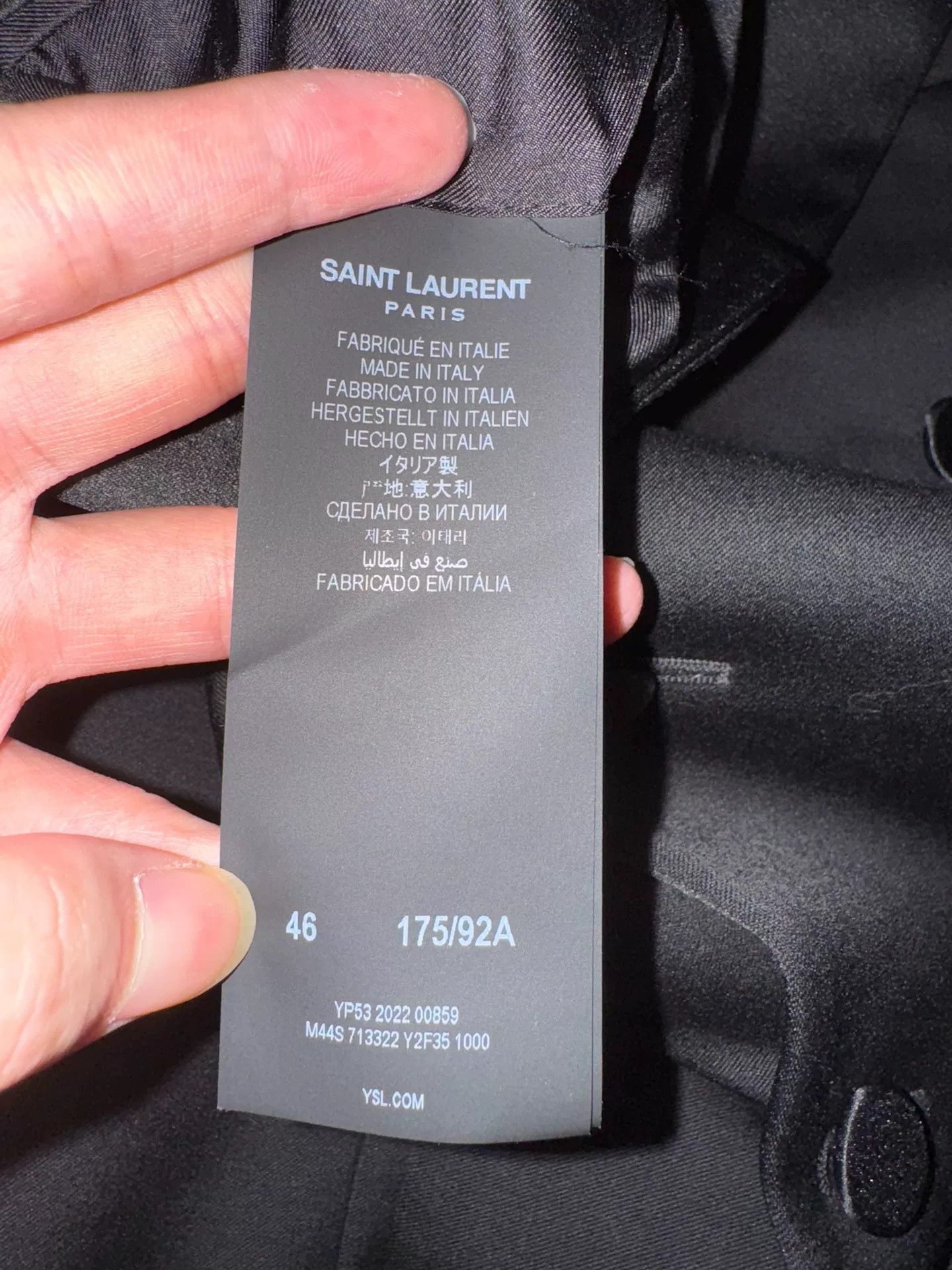 Saint Laurent Paris Saint Laurent Black Double-Breasted Coat Size US S / EU 44-46 / 1 - 7 Thumbnail