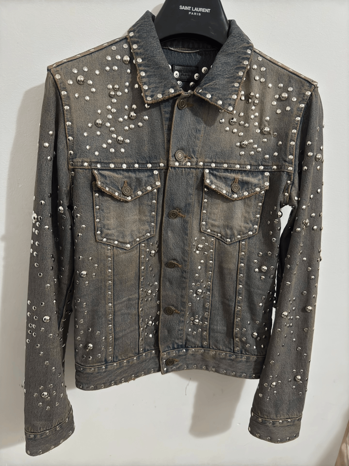 Saint Laurent Paris Saint Laurent Denim Jacket with Studs Size US S / EU 44-46 / 1 - 3 Thumbnail