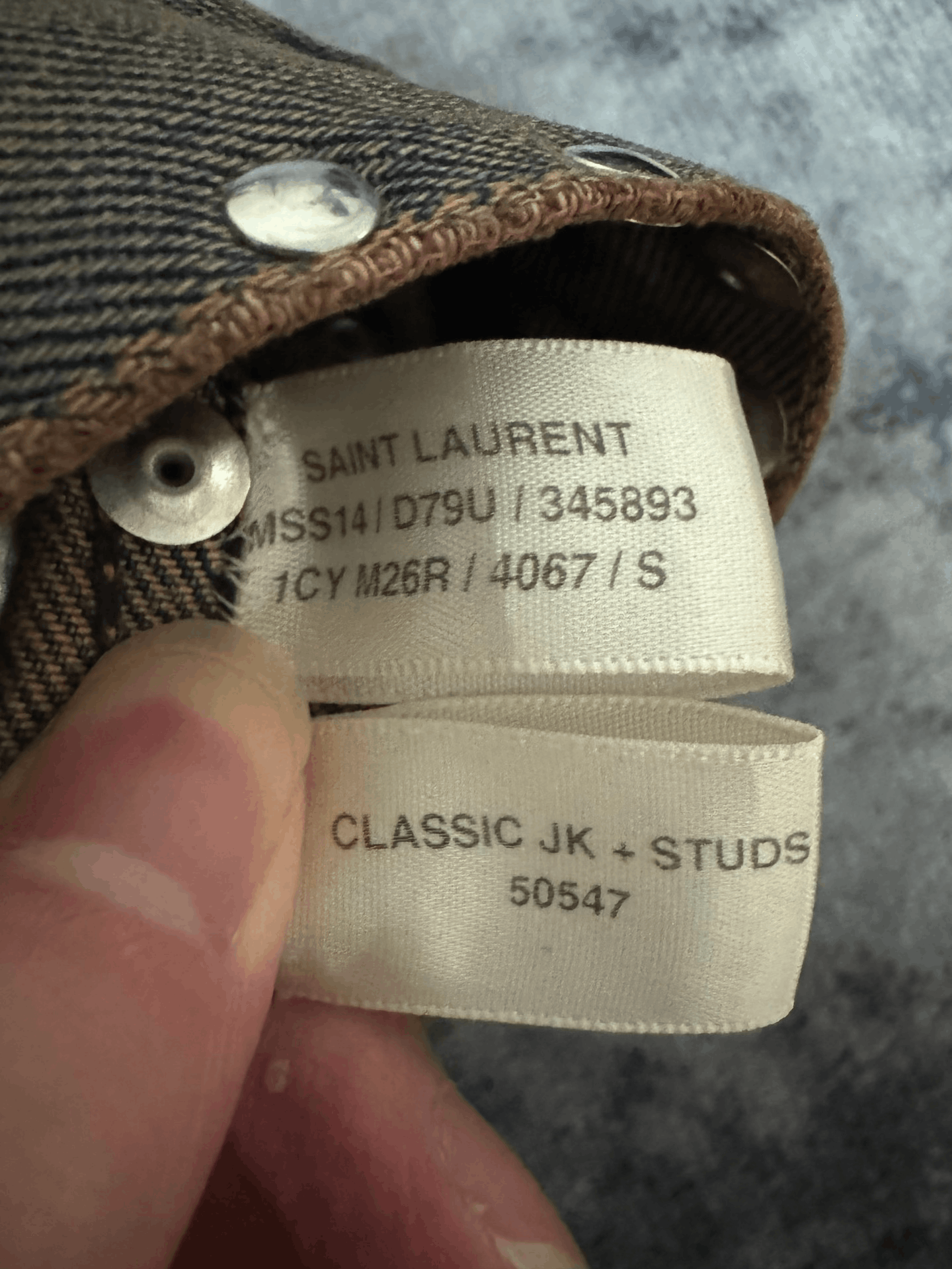Saint Laurent Paris Saint Laurent Denim Jacket with Studs Size US S / EU 44-46 / 1 - 6 Thumbnail