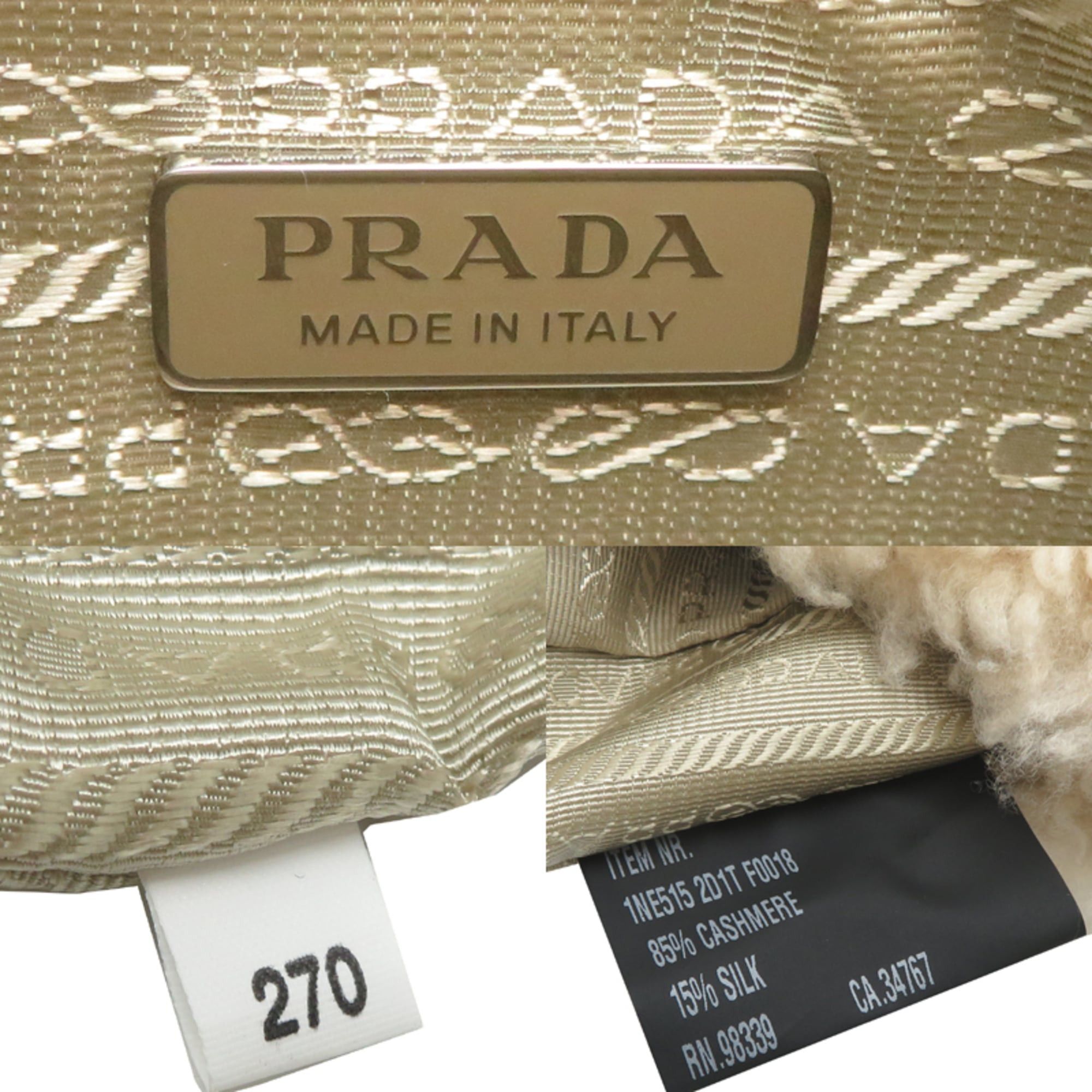 Prada Prada Women's Handbag 1NE515 Silk White Size ONE SIZE - 7 Thumbnail