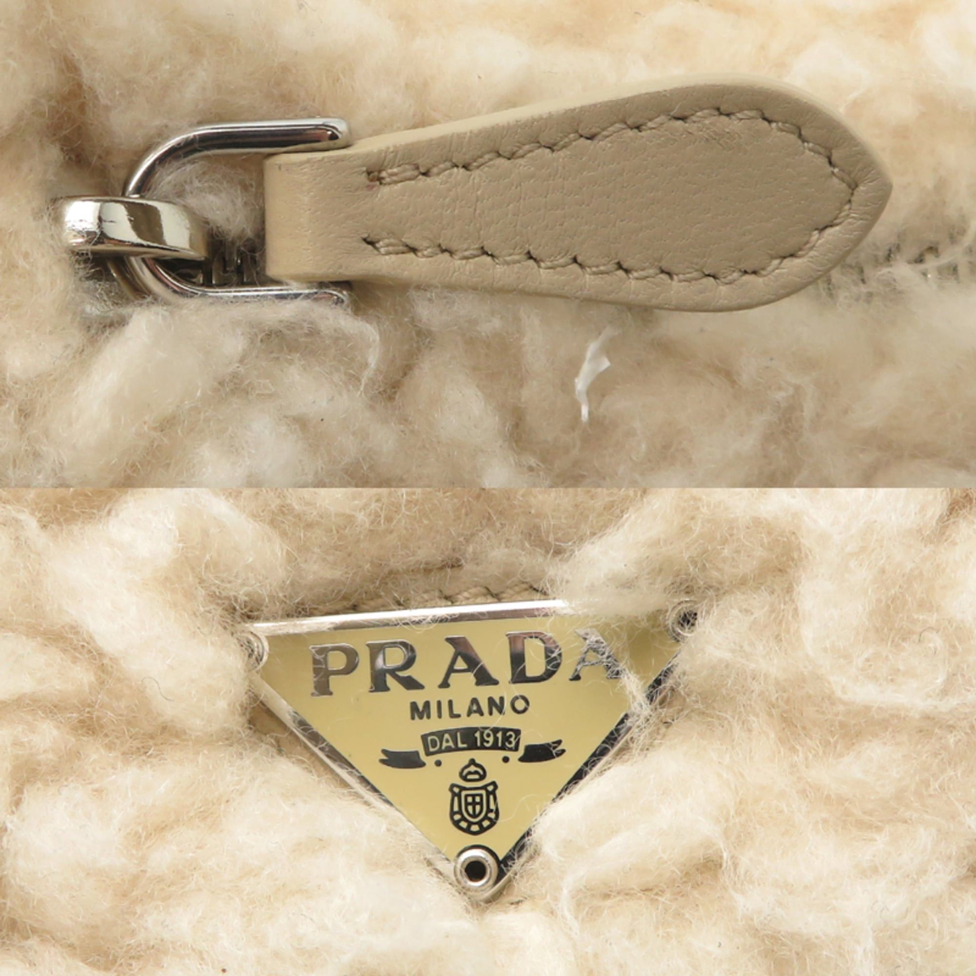 Prada Prada Women's Handbag 1NE515 Silk White Size ONE SIZE - 10 Thumbnail