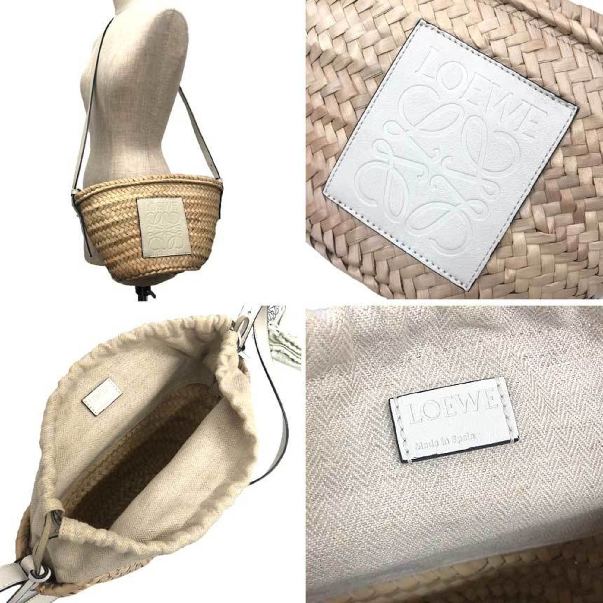 Loewe LOEWE A223222X01 Shoulder Bag Palm Leaf Handbag Natural x White Women's Size ONE SIZE - 3 Thumbnail