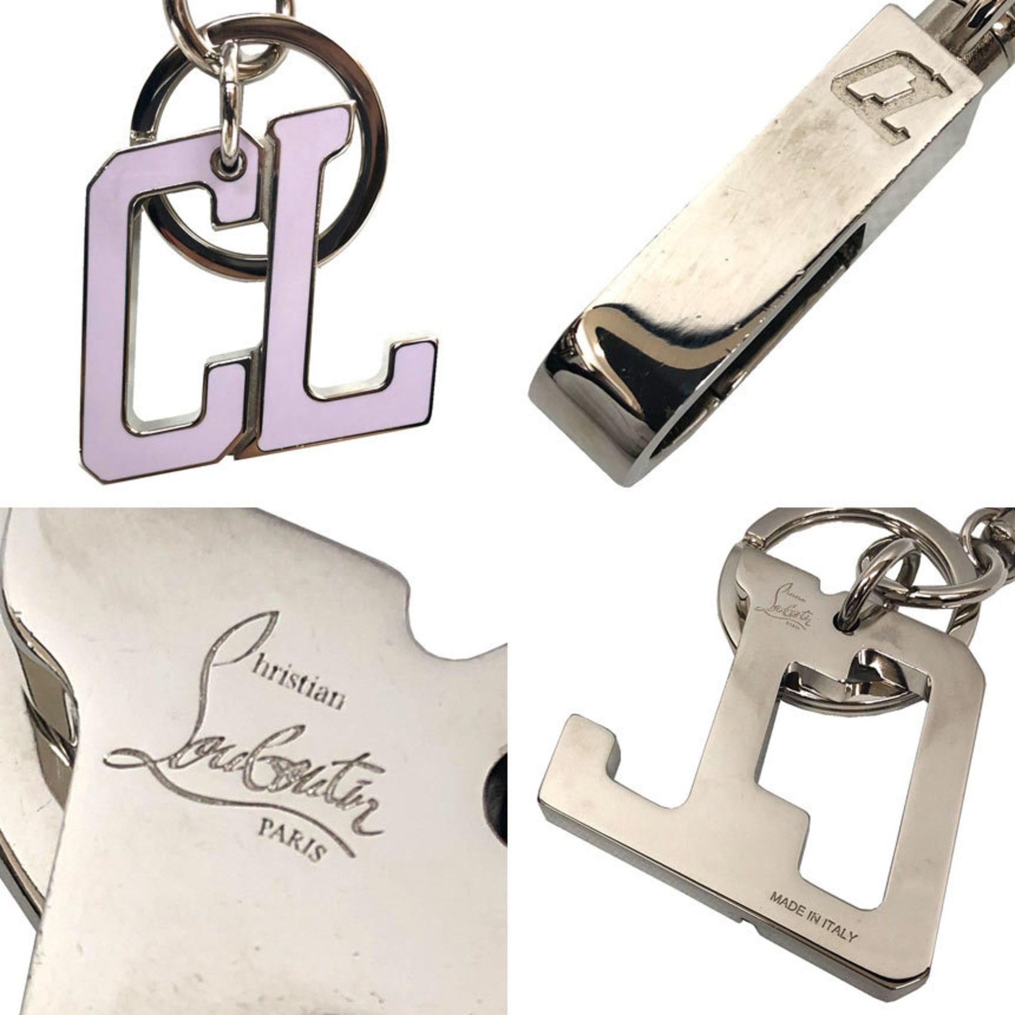 Christian Louboutin Christian Louboutin Keychain Key Ring Charm Metal Pink x Silver Size ONE SIZE - 3 Thumbnail