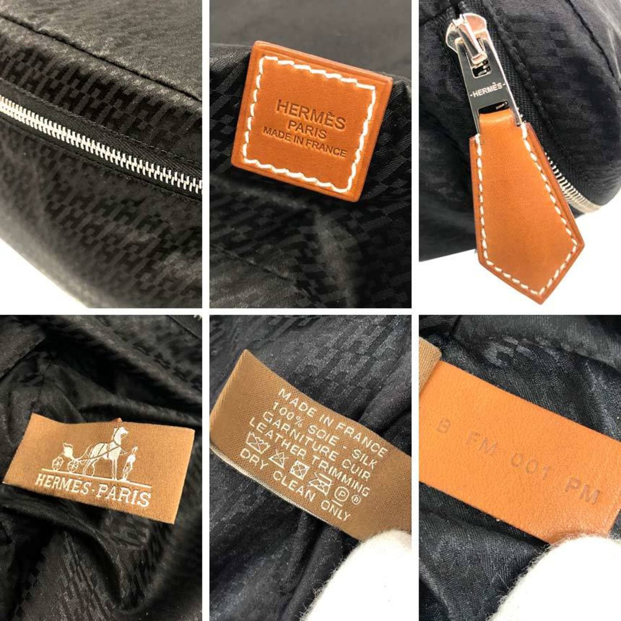 Hermes Hermes Travel Silk Mini Cube Pouch in Black Size ONE SIZE - 3 Thumbnail