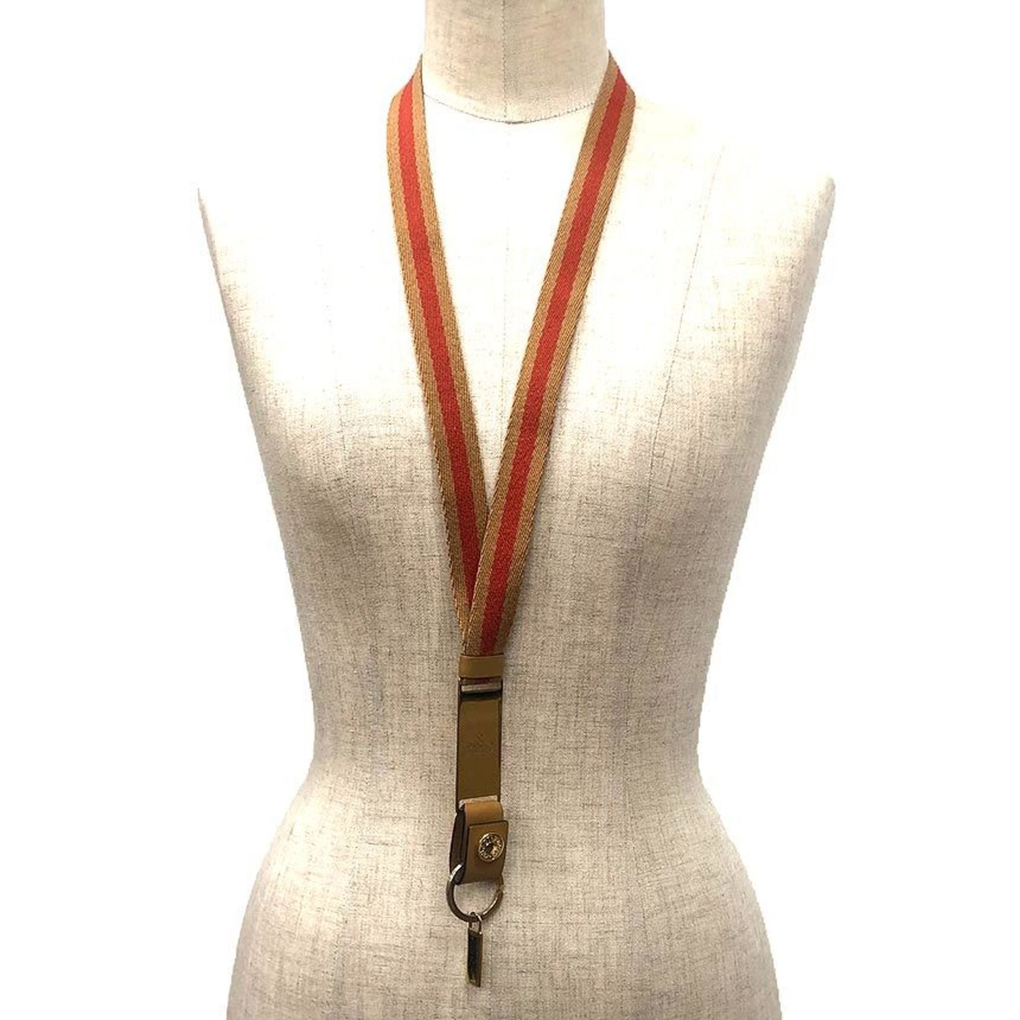 Gucci Gucci neck strap key ring holder camel x orange Size ONE SIZE - 2 Thumbnail