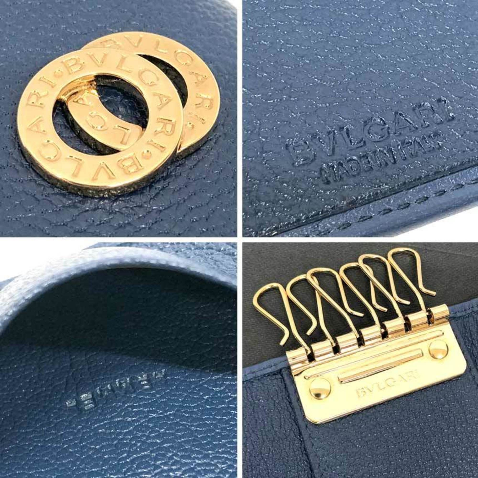 Bvlgari BVLGARI Doppio Tondo Key Case 29012 Blue Slate Gold Size ONE SIZE - 3 Thumbnail
