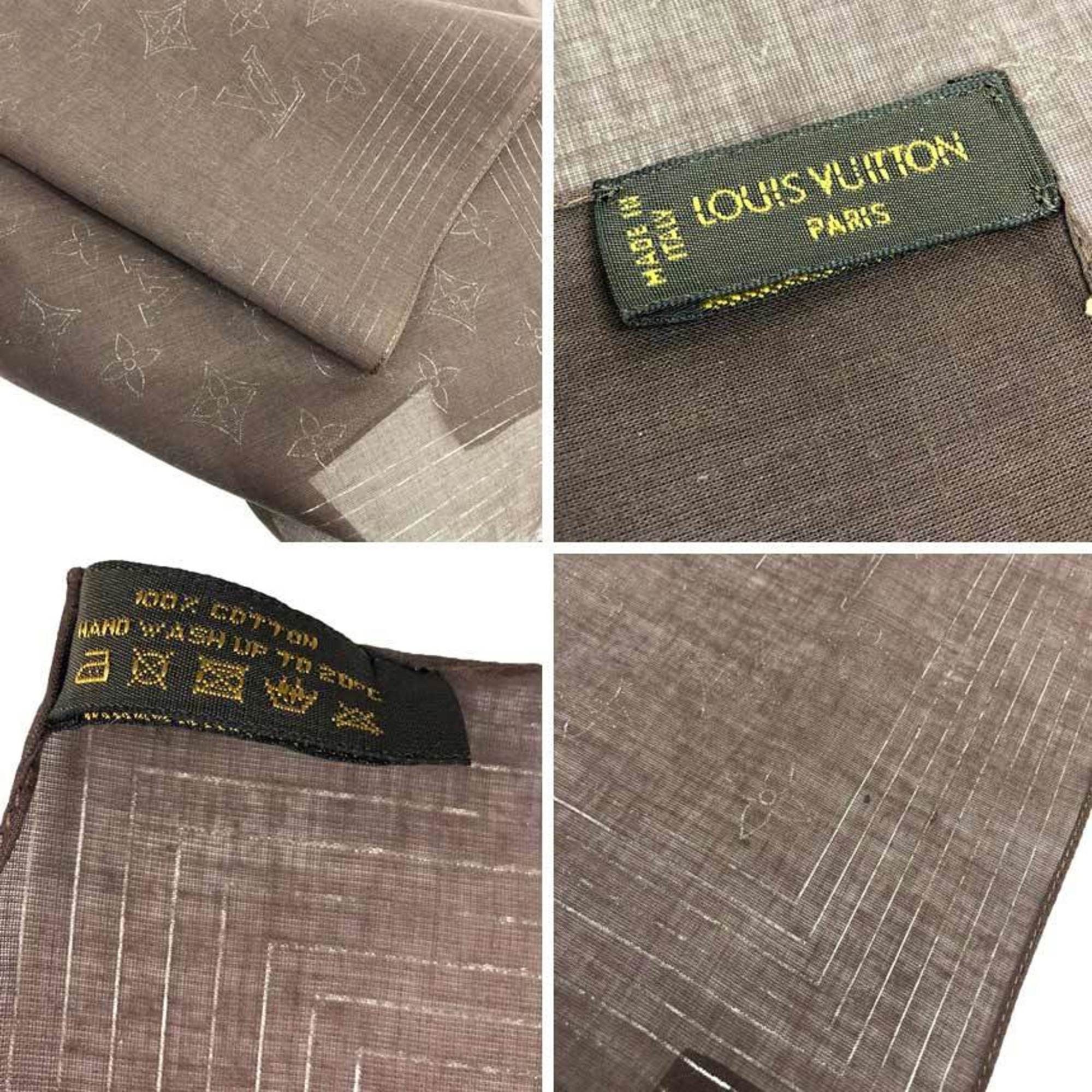 Louis Vuitton LOUIS VUITTON Monogram Cotton Carré Bandana Scarf Brown Size ONE SIZE - 3 Thumbnail