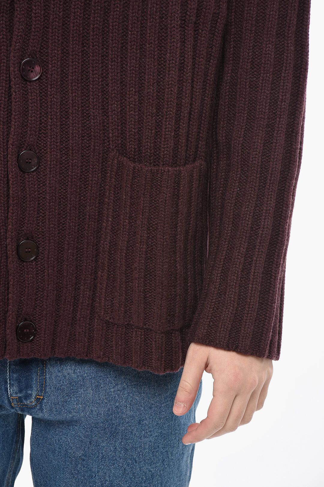 Givenchy Ribbed Cashmere Cardigan with Patch Pockets Size US M / EU 48-50 / 2 - 3 Thumbnail