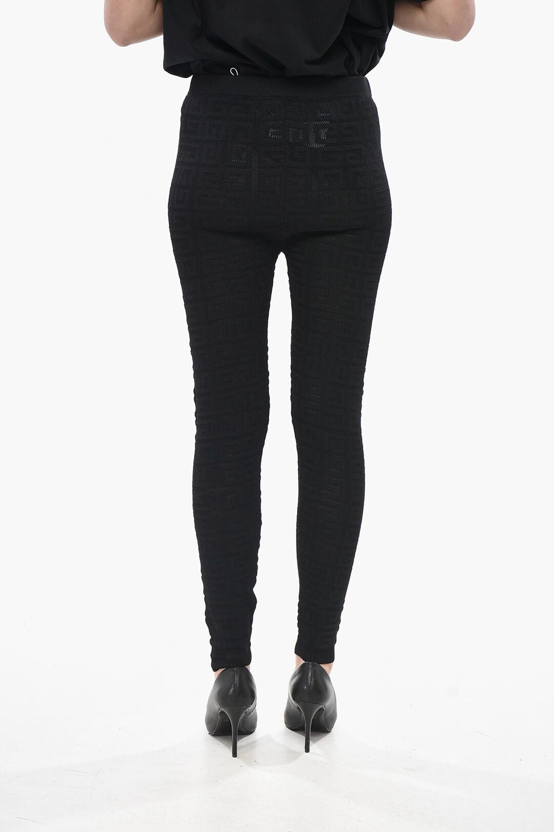 Givenchy Crochet Fabric Leggings with Monogram Pattern Size 34" / US 12 / IT 48 - 2 Thumbnail