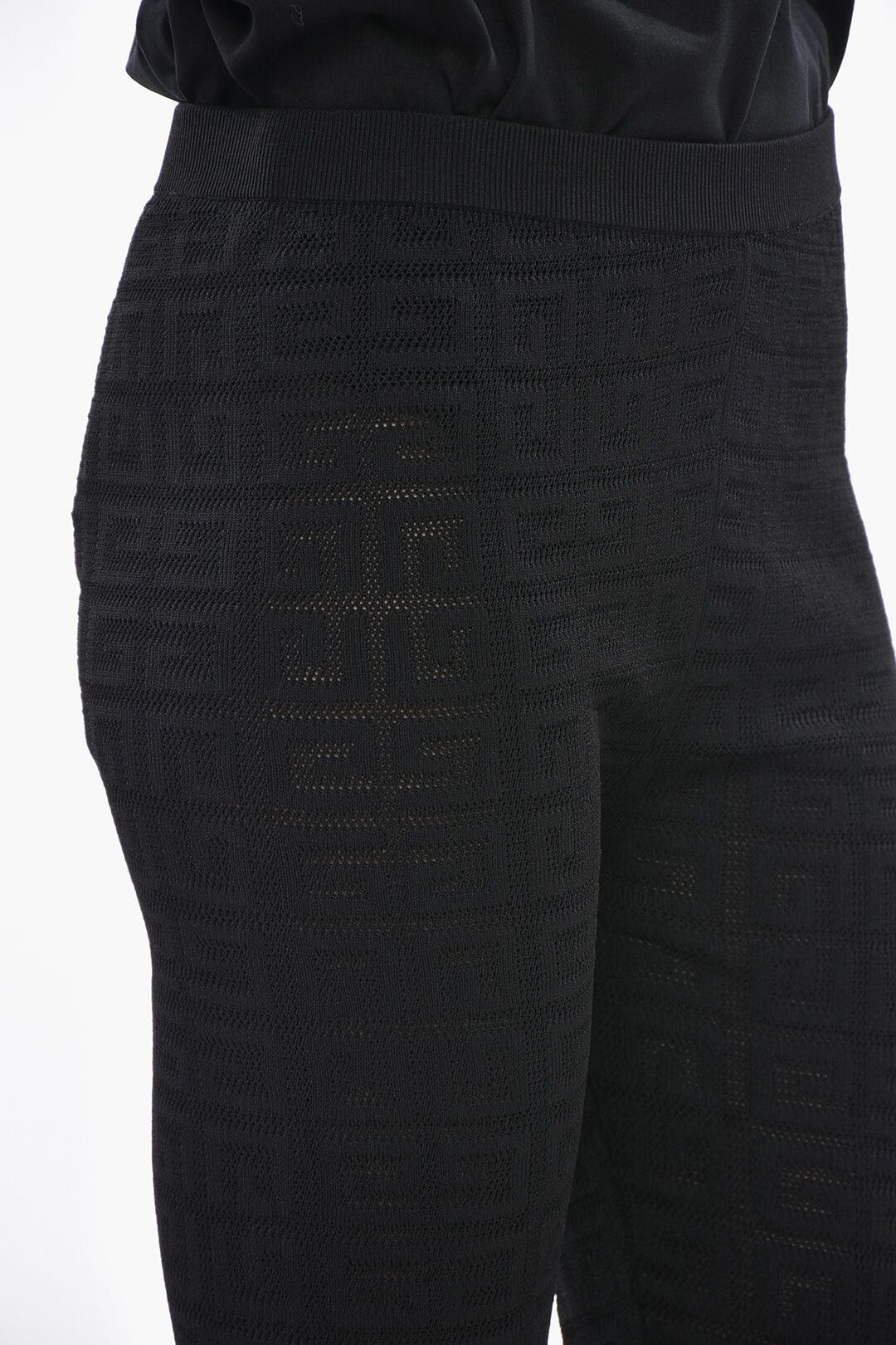 Givenchy Crochet Fabric Leggings with Monogram Pattern Size 34" / US 12 / IT 48 - 3 Thumbnail
