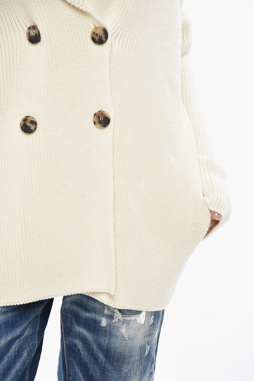 Givenchy Cotton-Blend Double-Breasted Cardigan with Stripe Detail Size S / US 4 / IT 40 - 3 Thumbnail