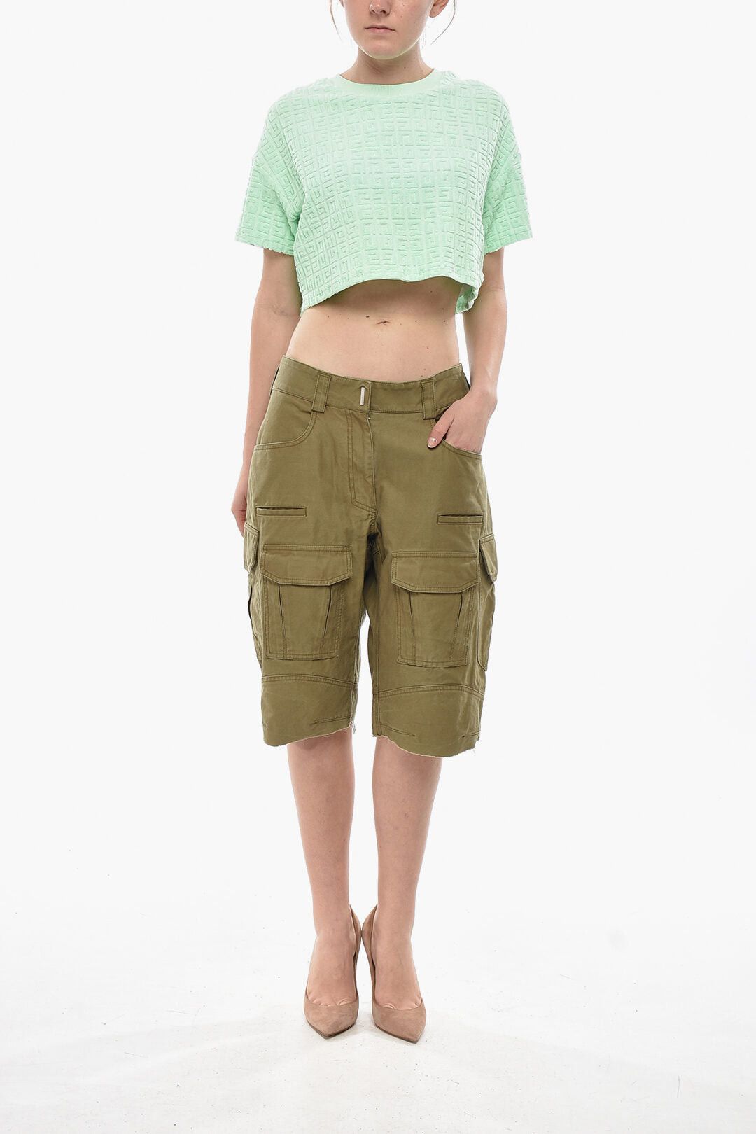 Givenchy Cotton Cargo Shorts With Belt Loops Size 30" / US 8 / IT 44 - 3 Thumbnail
