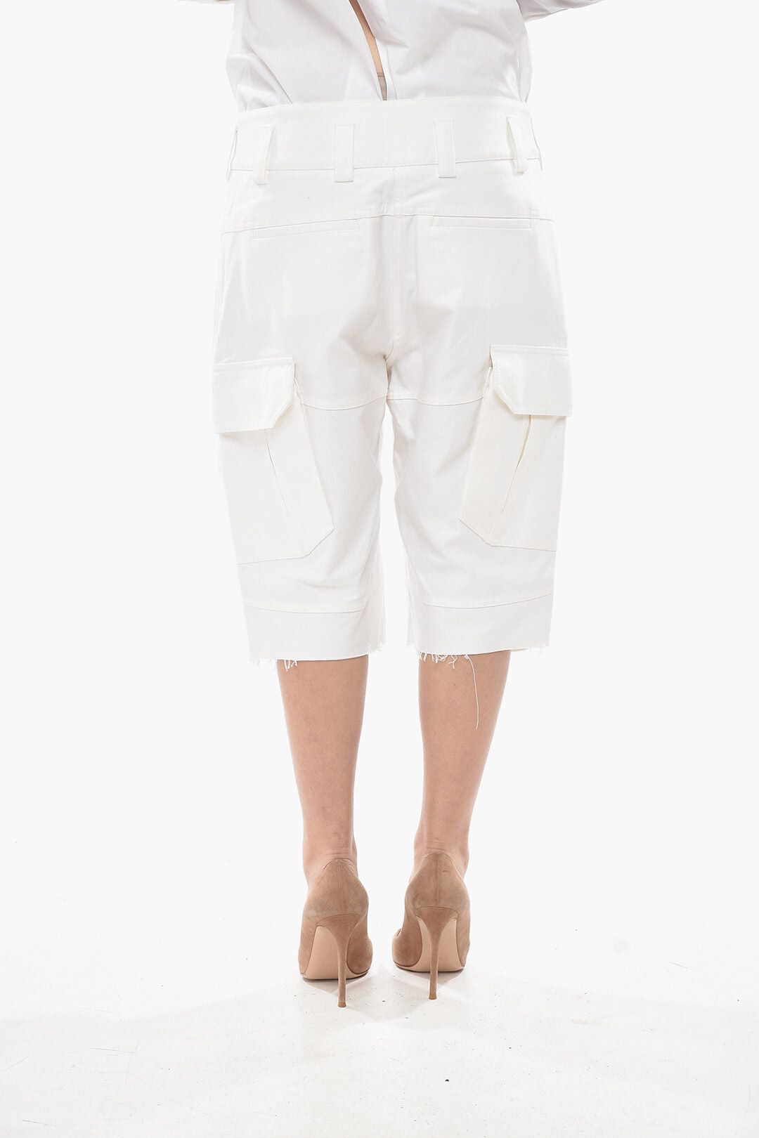 Givenchy Cotton Cargo Shorts With Belt Loops Size 30" / US 8 / IT 44 - 2 Thumbnail
