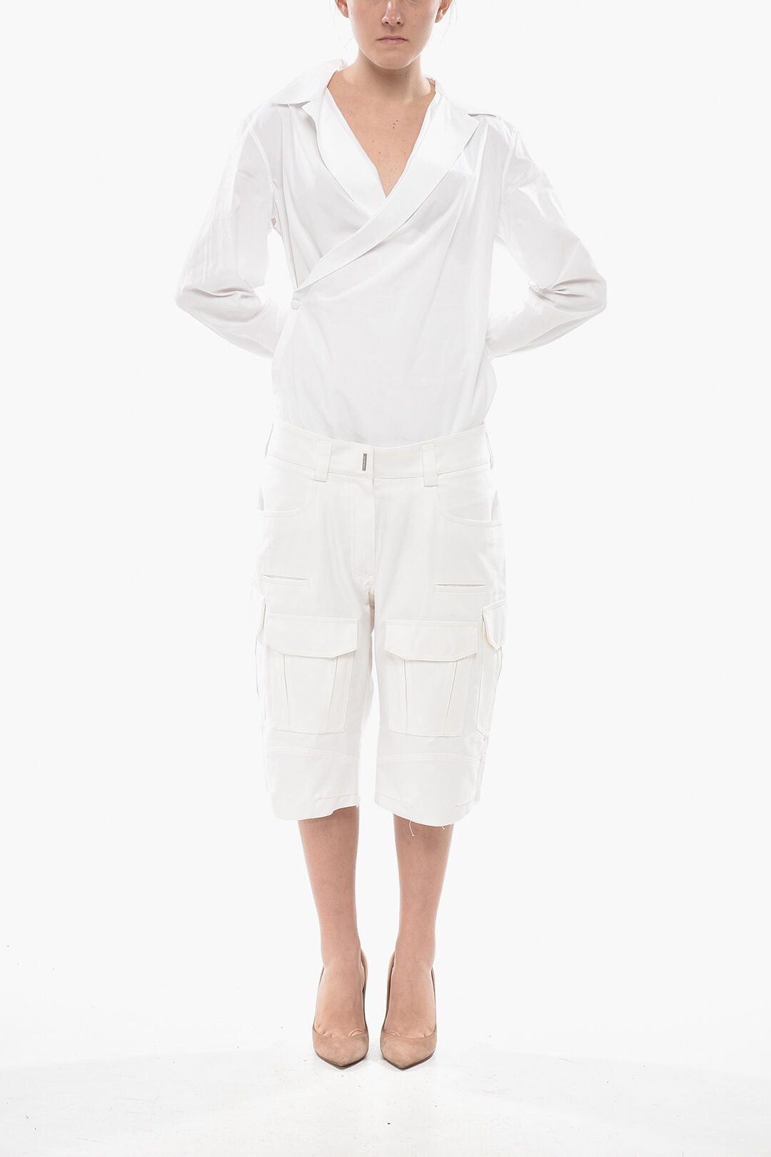 Givenchy Cotton Cargo Shorts With Belt Loops Size 30" / US 8 / IT 44 - 4 Thumbnail