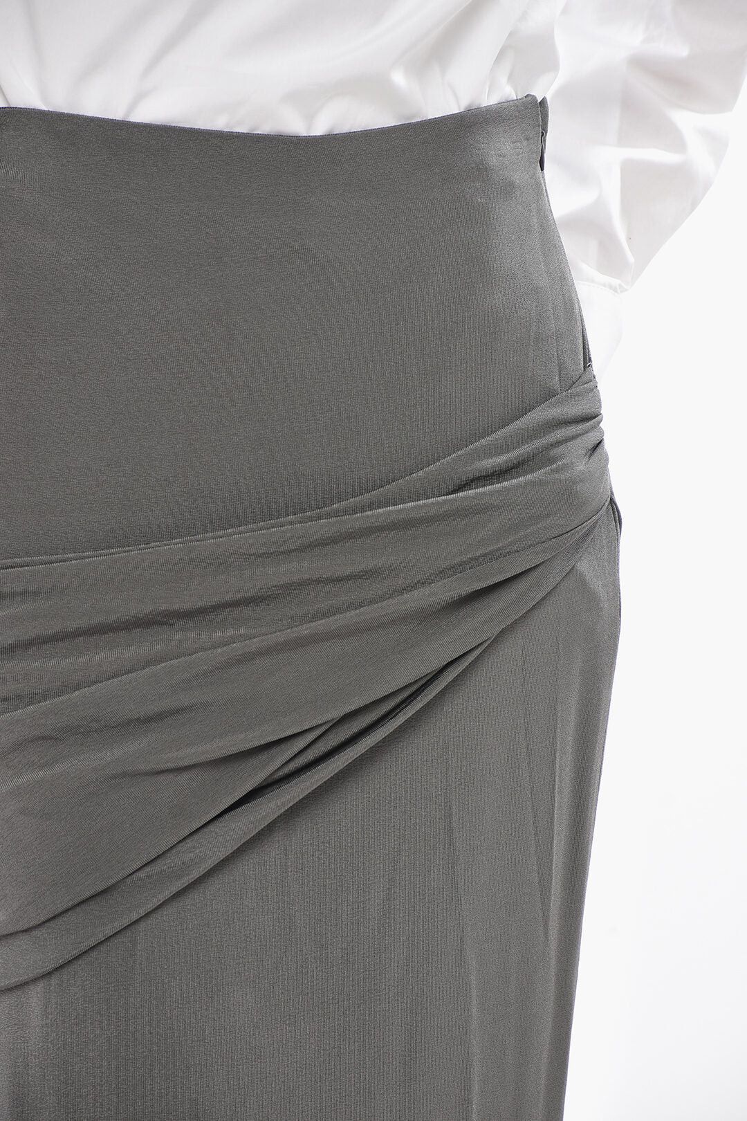 Givenchy Stretch Viscose Midi Skirt with Front Draping Size M / US 6-8 / IT 42-44 - 3 Thumbnail