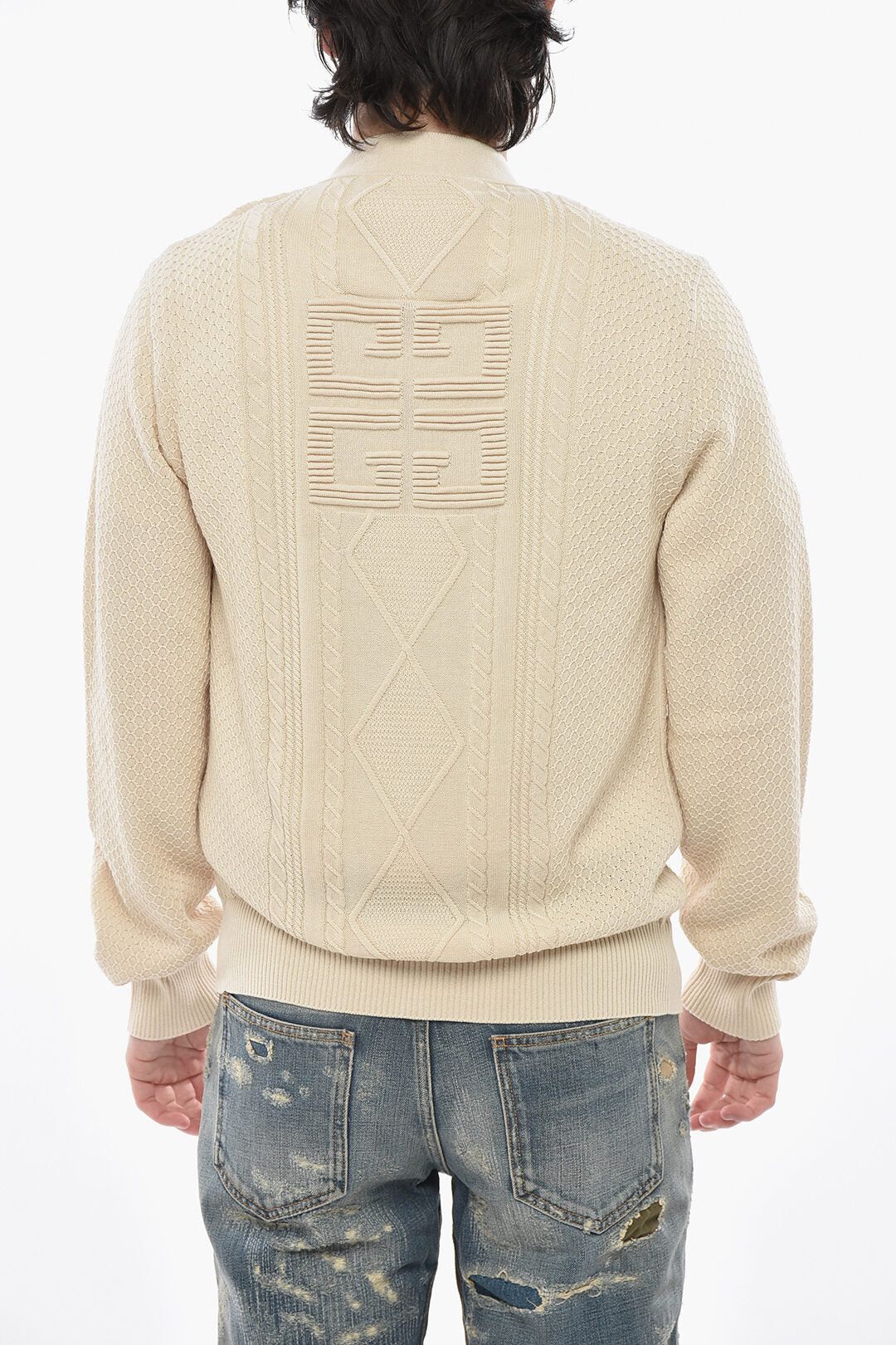 Givenchy Cotton Cable-Knit Cardigan with Covered Buttons Size US L / EU 52-54 / 3 - 2 Thumbnail