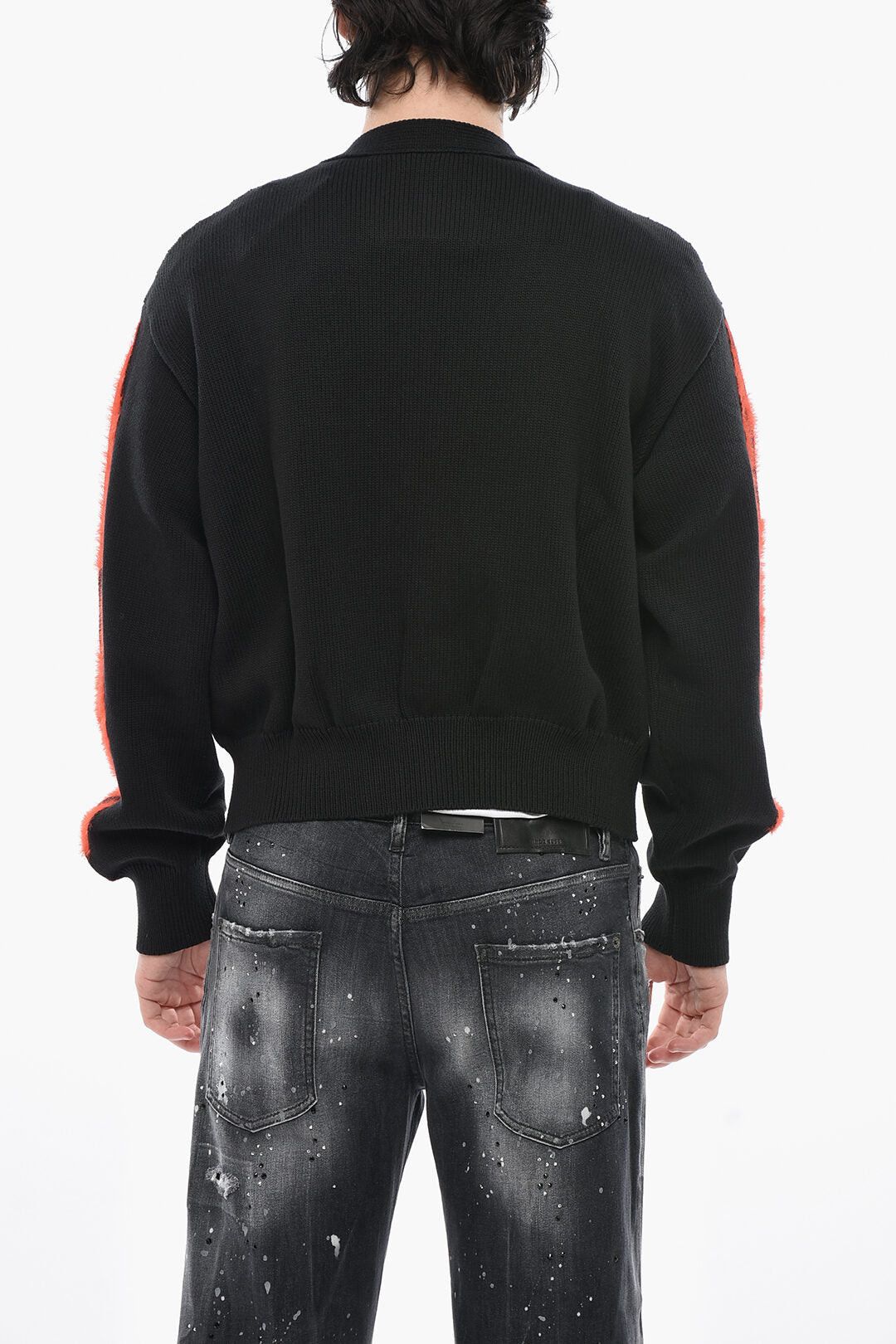 Givenchy Cotton-Blend Cardigan FLAMES with Jacquard Sleeves Size US XL / EU 56 / 4 - 2 Thumbnail