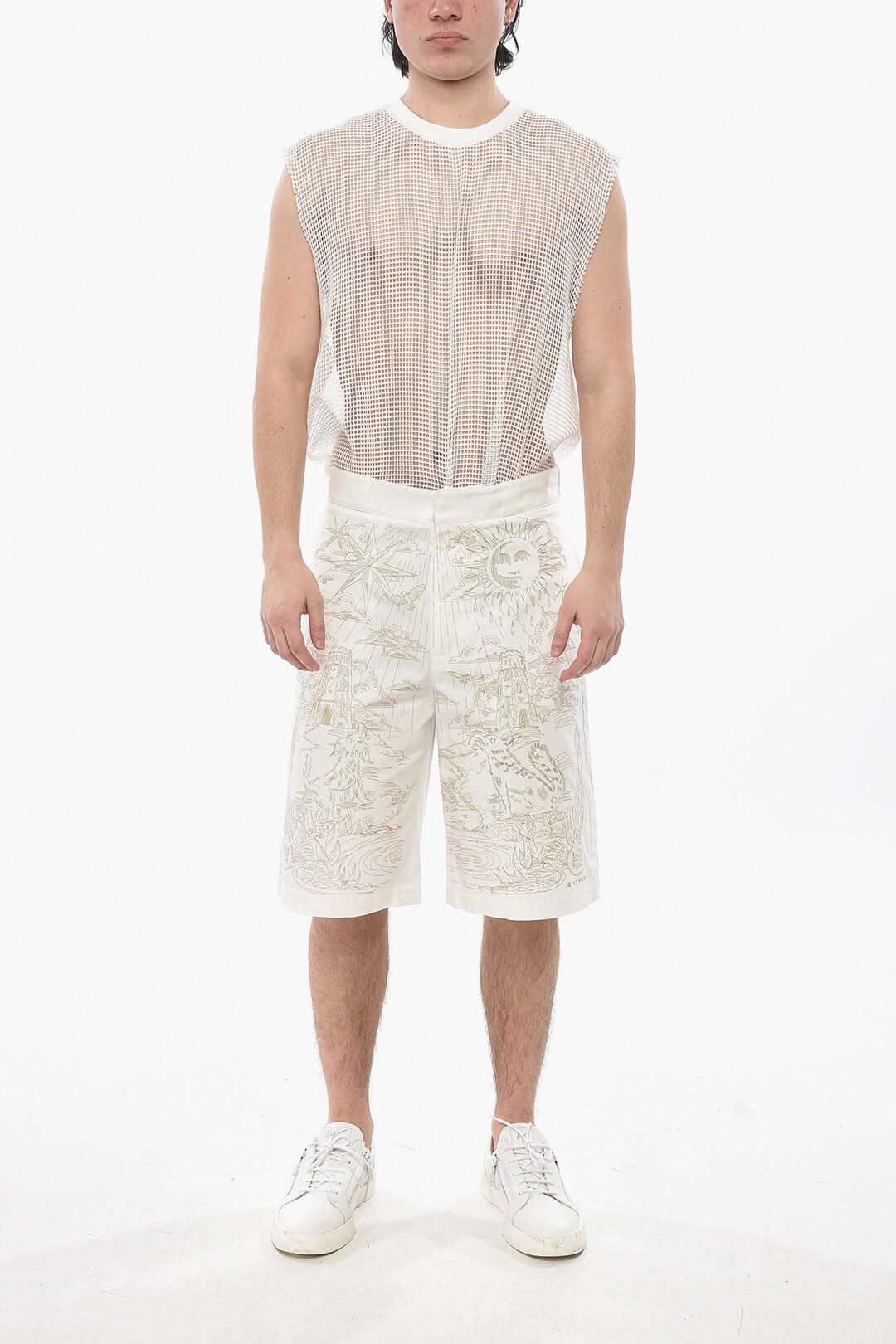 Givenchy Cotton Shorts with All-Over Embroidery Size US 32 / EU 48 - 4 Thumbnail