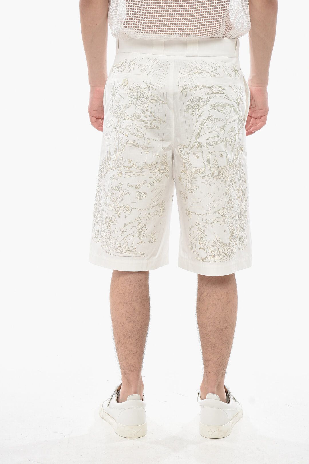 Givenchy Cotton Shorts with All-Over Embroidery Size US 32 / EU 48 - 2 Thumbnail