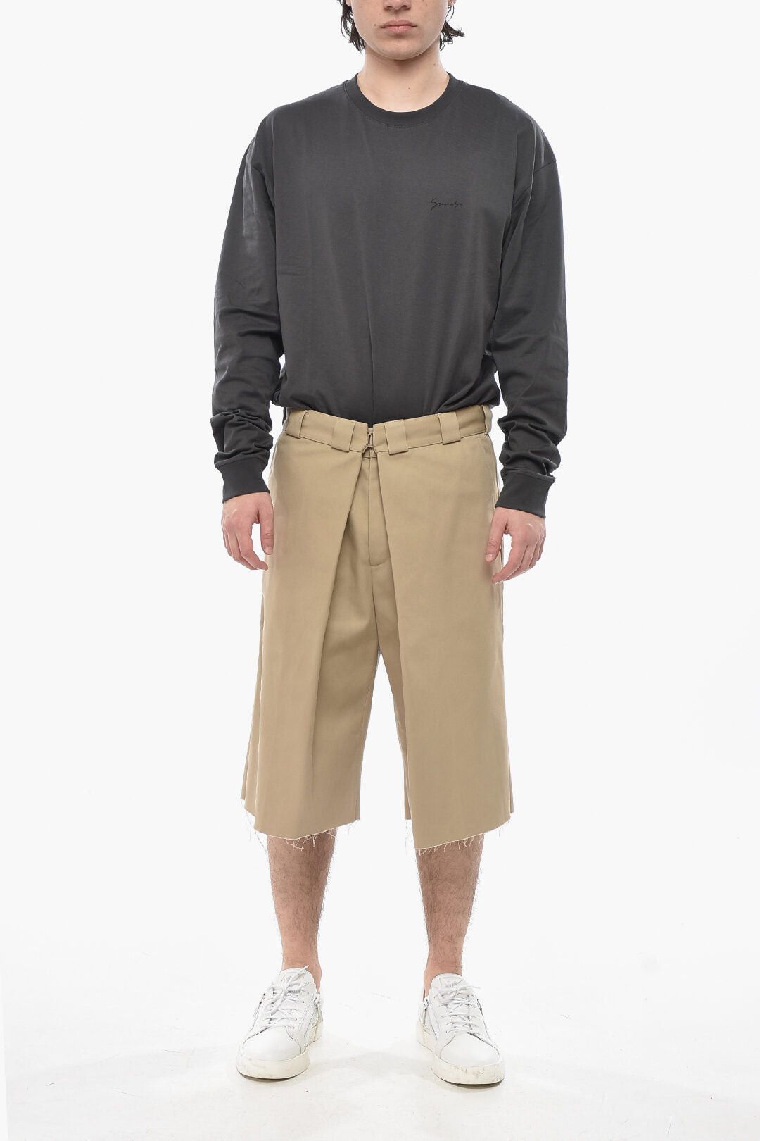 Givenchy Cotton-Blend Shorts with Front Pleats Size US 31 - 4 Thumbnail