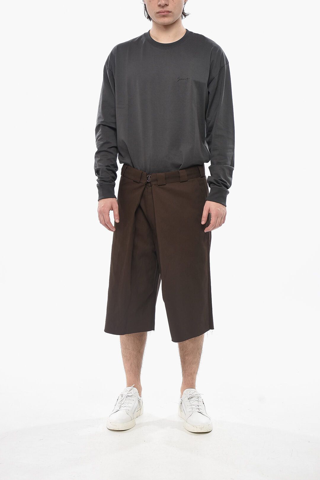 Givenchy Cotton-Blend Shorts with Front Pleats Size US 33 - 4 Thumbnail