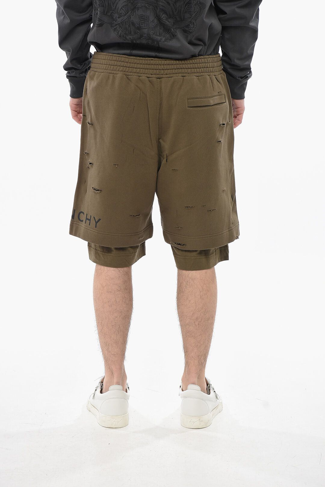 Givenchy Double-Fabric Shorts With Distressed Design Size US 33 - 2 Thumbnail