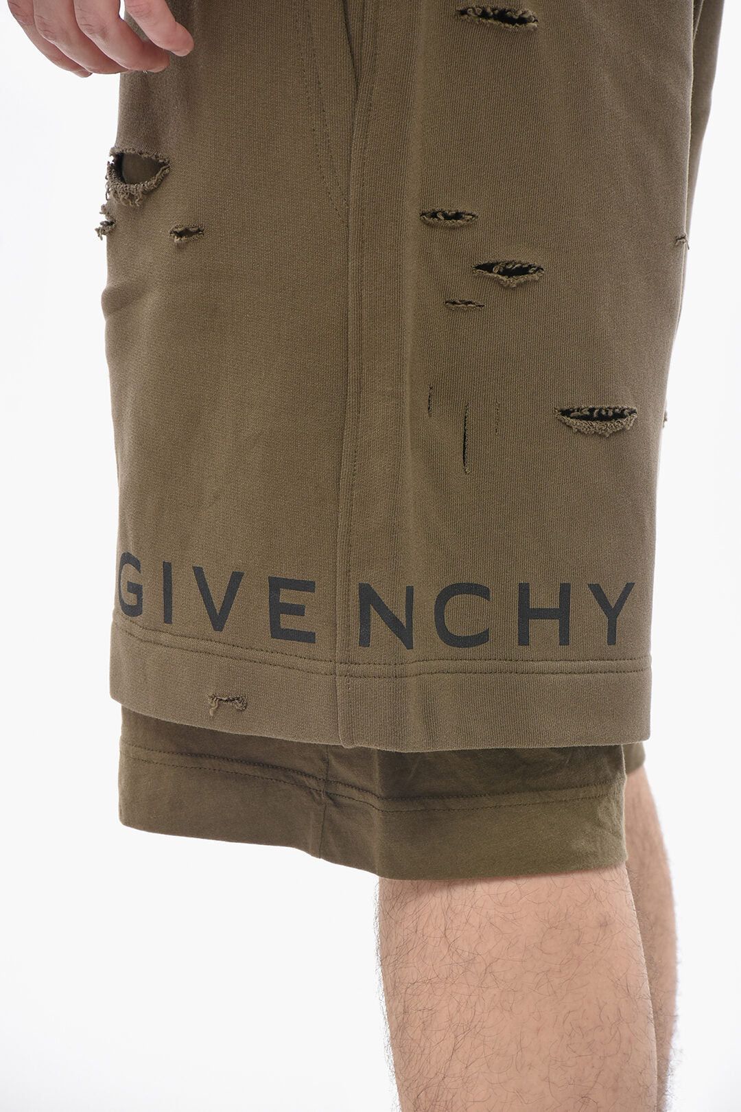 Givenchy Double-Fabric Shorts With Distressed Design Size US 34 / EU 50 - 3 Thumbnail