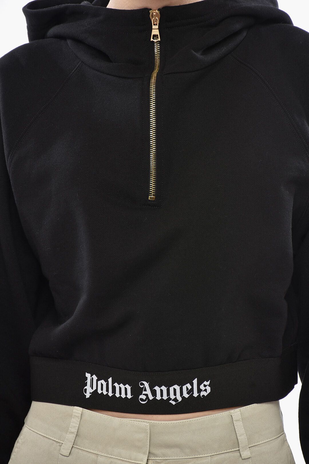 Palm Angels Half-Zip Hoodie CLASSIC LOGO with Logo Elastic Band Size XL / US 12-14 / IT 48-50 - 3 Thumbnail