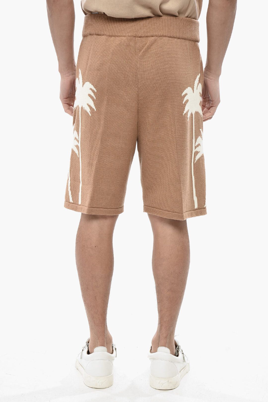 Palm Angels Knit Shorts PALMS with Jacquard Pattern Size US 31 - 2 Thumbnail