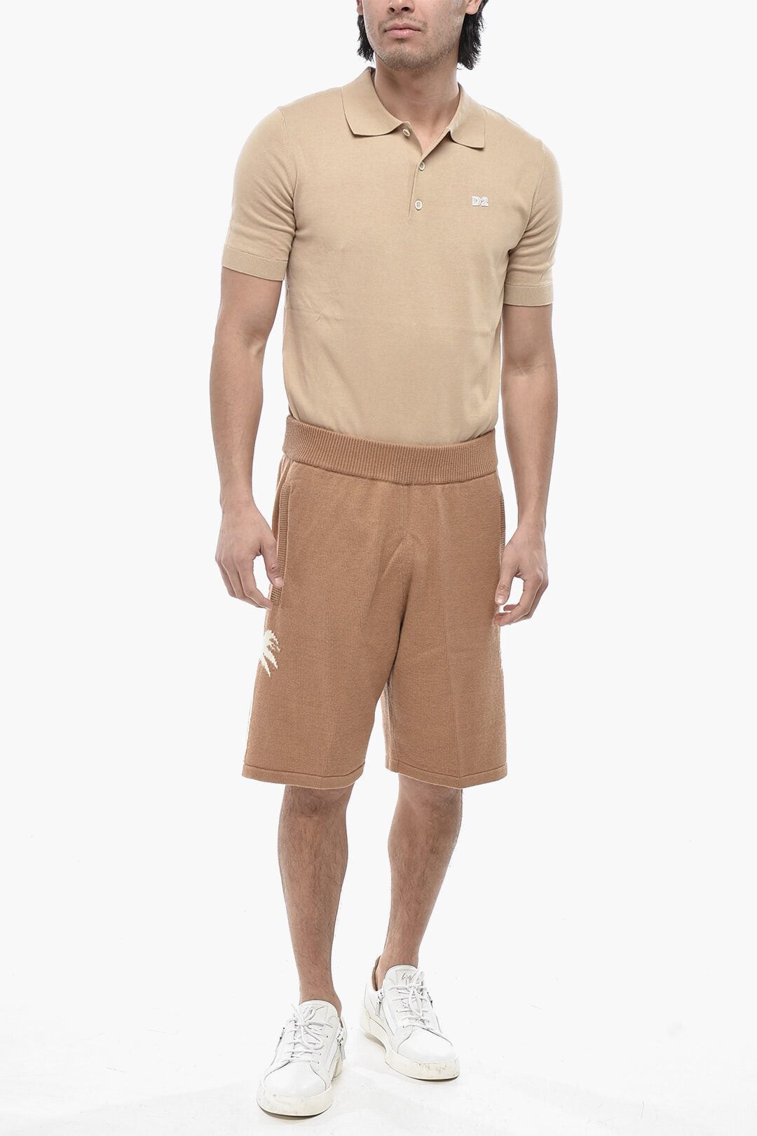 Palm Angels Knit Shorts PALMS with Jacquard Pattern Size US 31 - 4 Thumbnail