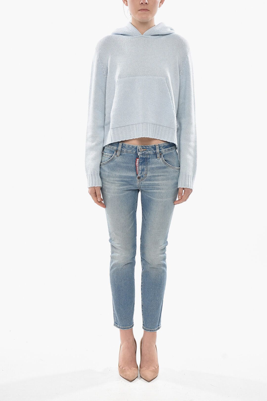 Palm Angels Hooded Knit Top CURVED LOGO with Jacquard Logo Size S / US 4 / IT 40 - 4 Thumbnail