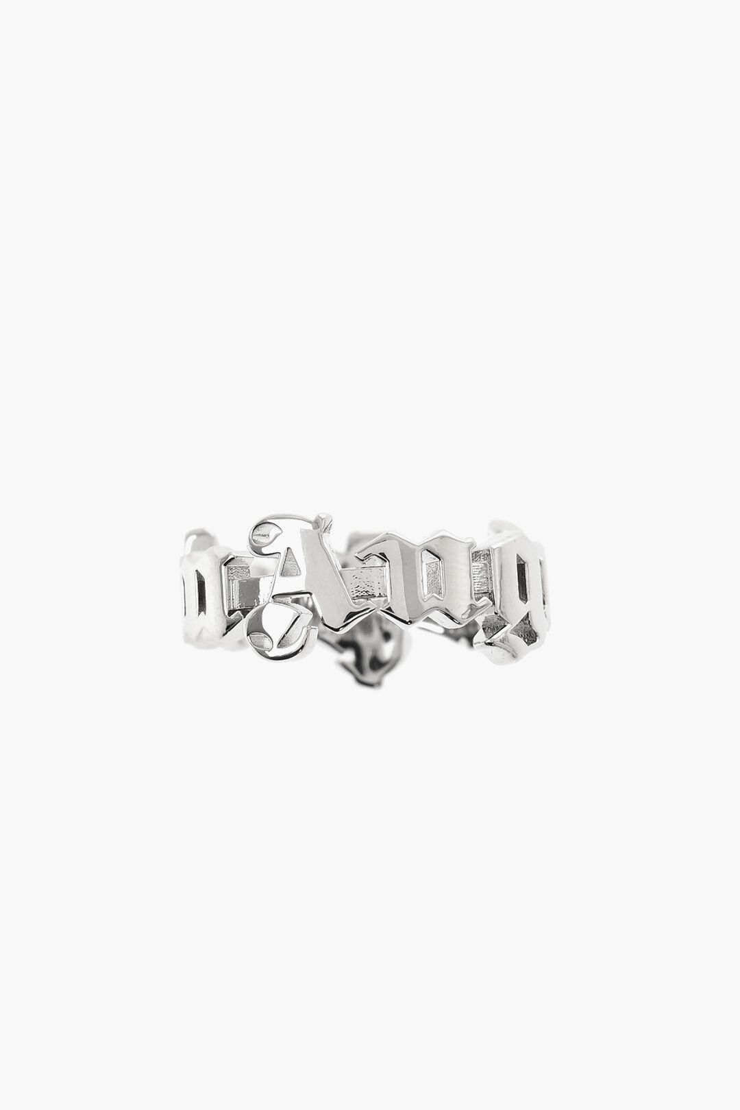 Palm Angels Silver-Effect Logo Ring Size ONE SIZE - 2 Thumbnail