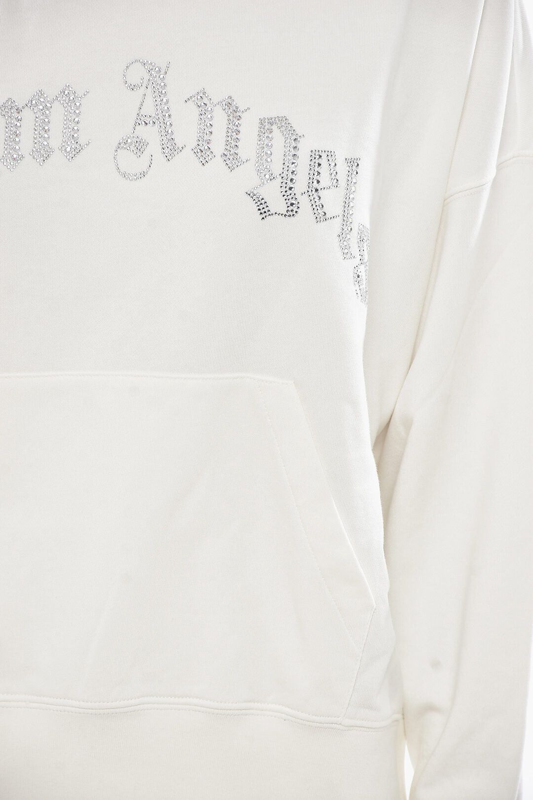 Palm Angels Hooded Sweatshirt CURVED LOGO, Cotton with Crystals Size S / US 4 / IT 40 - 3 Thumbnail