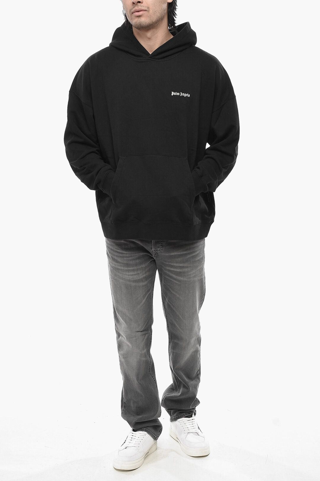Palm Angels Brushed Cotton Hoodie CLASSIC LOGO With Front Pocket Size US XXL / EU 58 / 5 - 4 Thumbnail