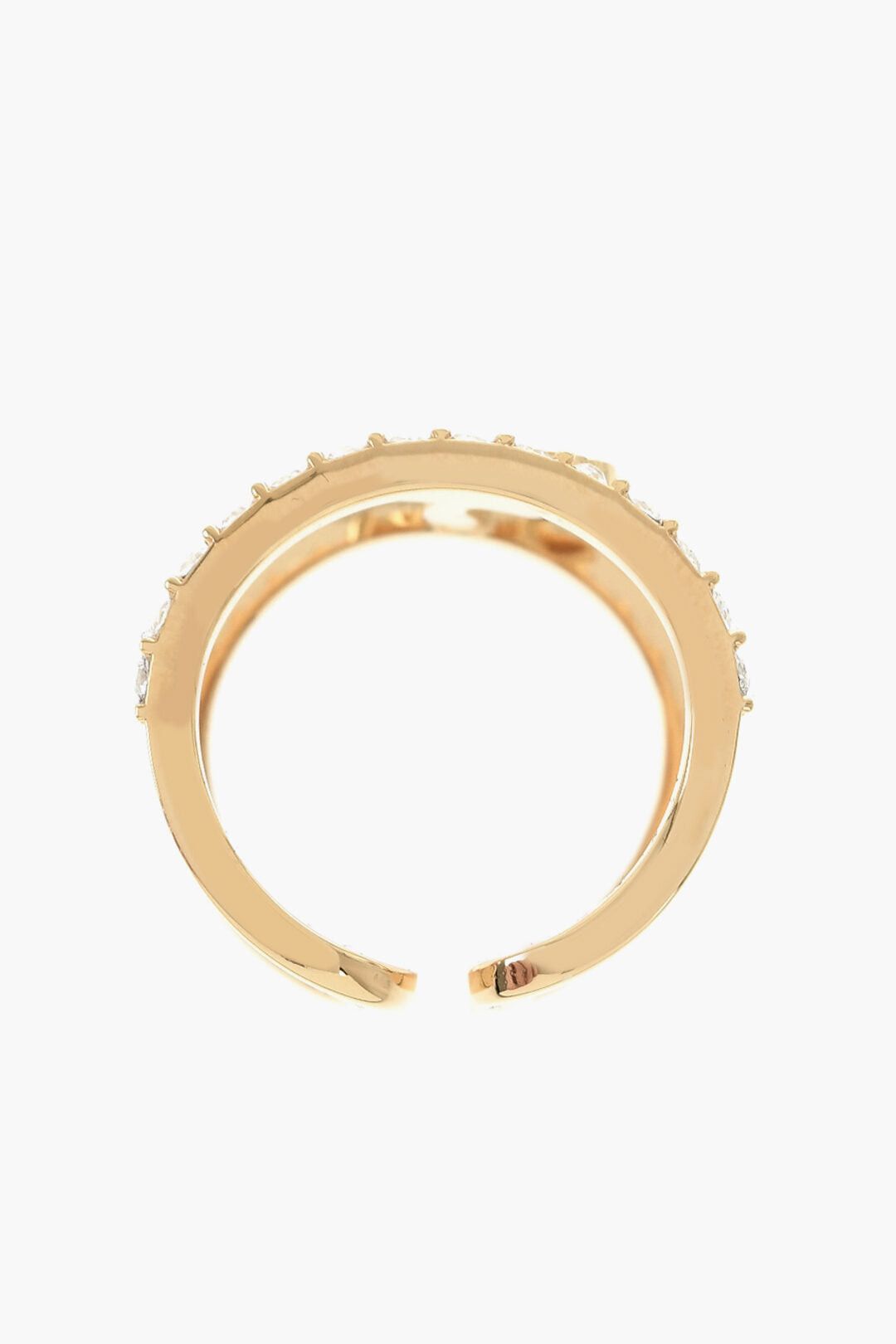 Palm Angels Gold-Tone Brass Ring with Rhinestones Size ONE SIZE - 2 Thumbnail