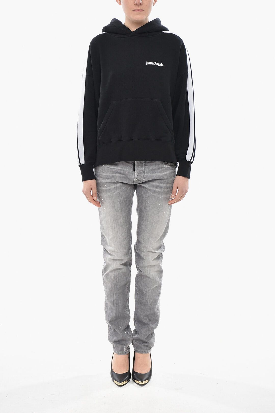 Palm Angels Brushed Cotton Hoodie with Contrast Band Size S / US 4 / IT 40 - 4 Thumbnail