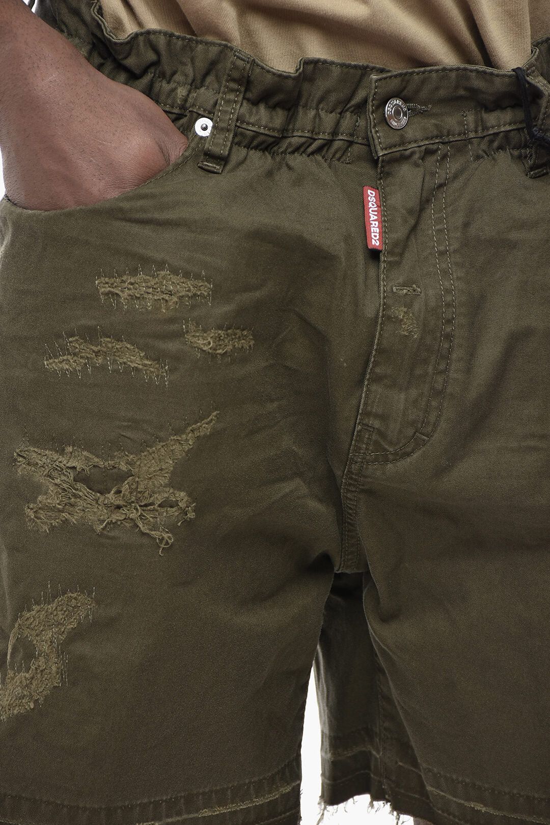 Dsquared2 5-Pocket Cotton Distressed Shorts Size US 33 - 3 Thumbnail
