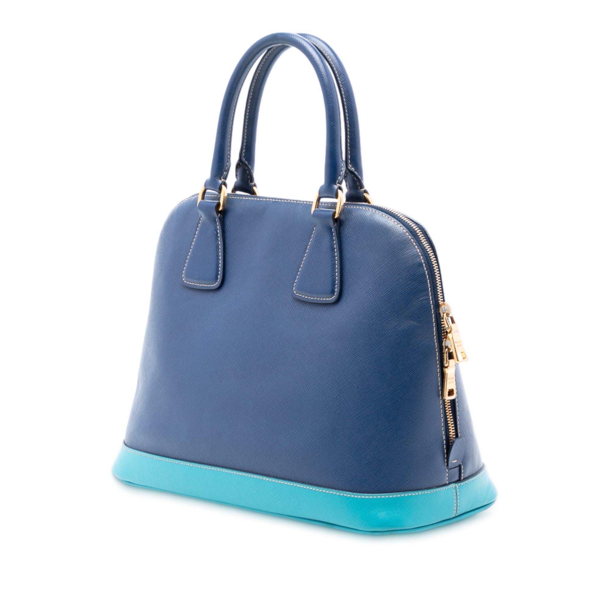 Prada Bicolor Saffiano Lux Promenade Dome Handbag Size ONE SIZE - 2 Thumbnail