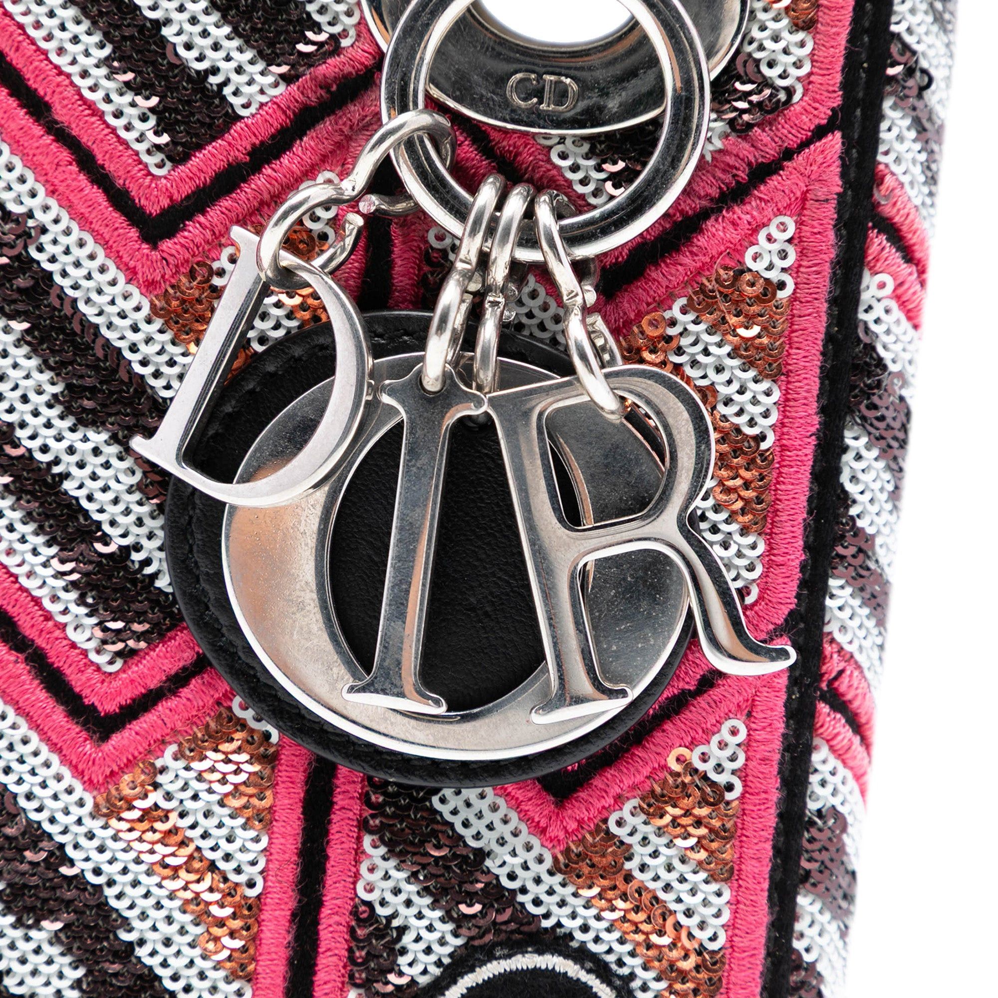 Dior Mini Patent Sequined Lady Dior Size ONE SIZE - 6 Thumbnail
