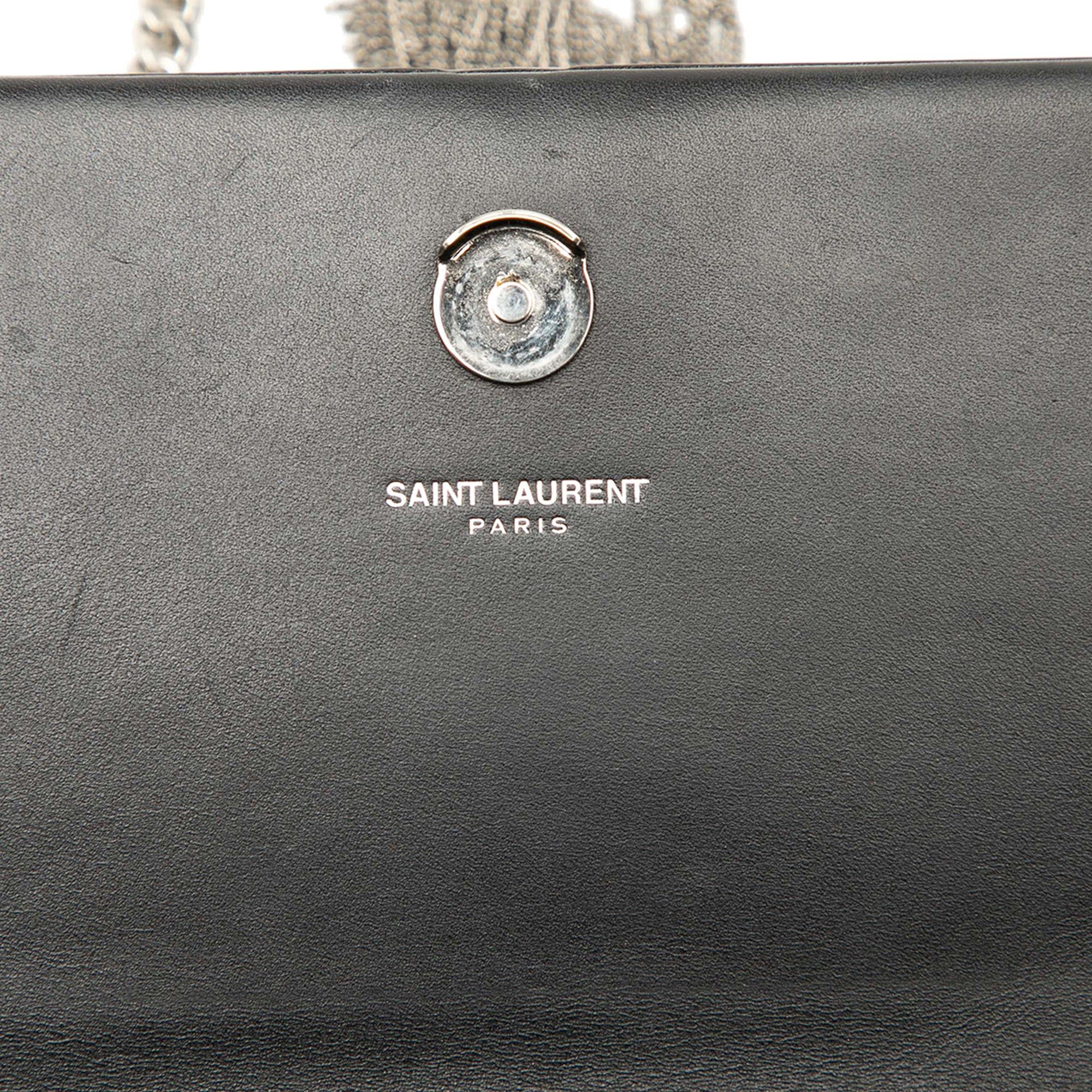 Saint Laurent Paris Calfskin Cloud Star Applique Classic Monogram Kate Tassel Wallet on Chain Size ONE SIZE - 5 Thumbnail