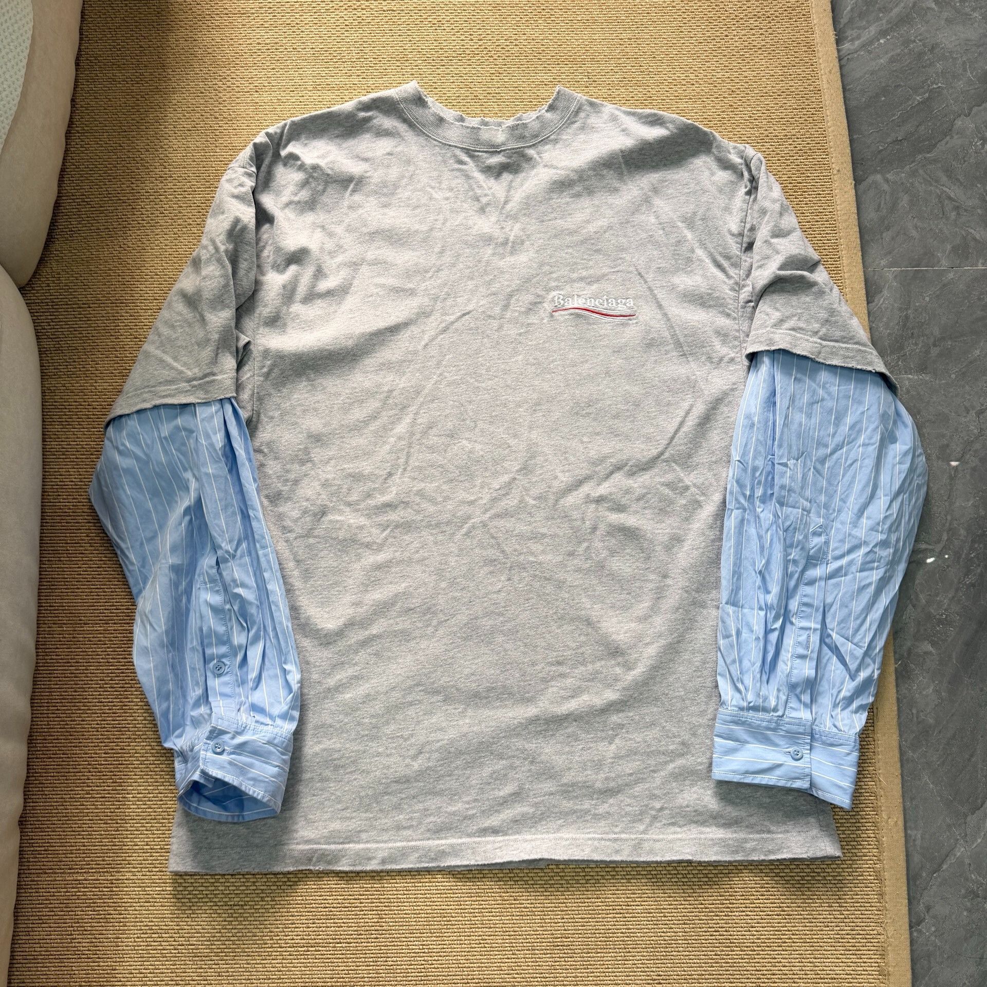 Balenciaga Balenciaga Gray Long Sleeve Shirt Size US XS / EU 42 / 0 - 2 Thumbnail