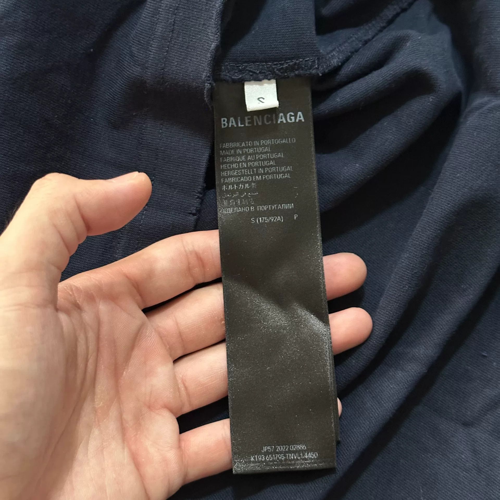 Balenciaga Balenciaga Distressed Blue Short Sleeve Tee Size US S / EU 44-46 / 1 - 7 Thumbnail