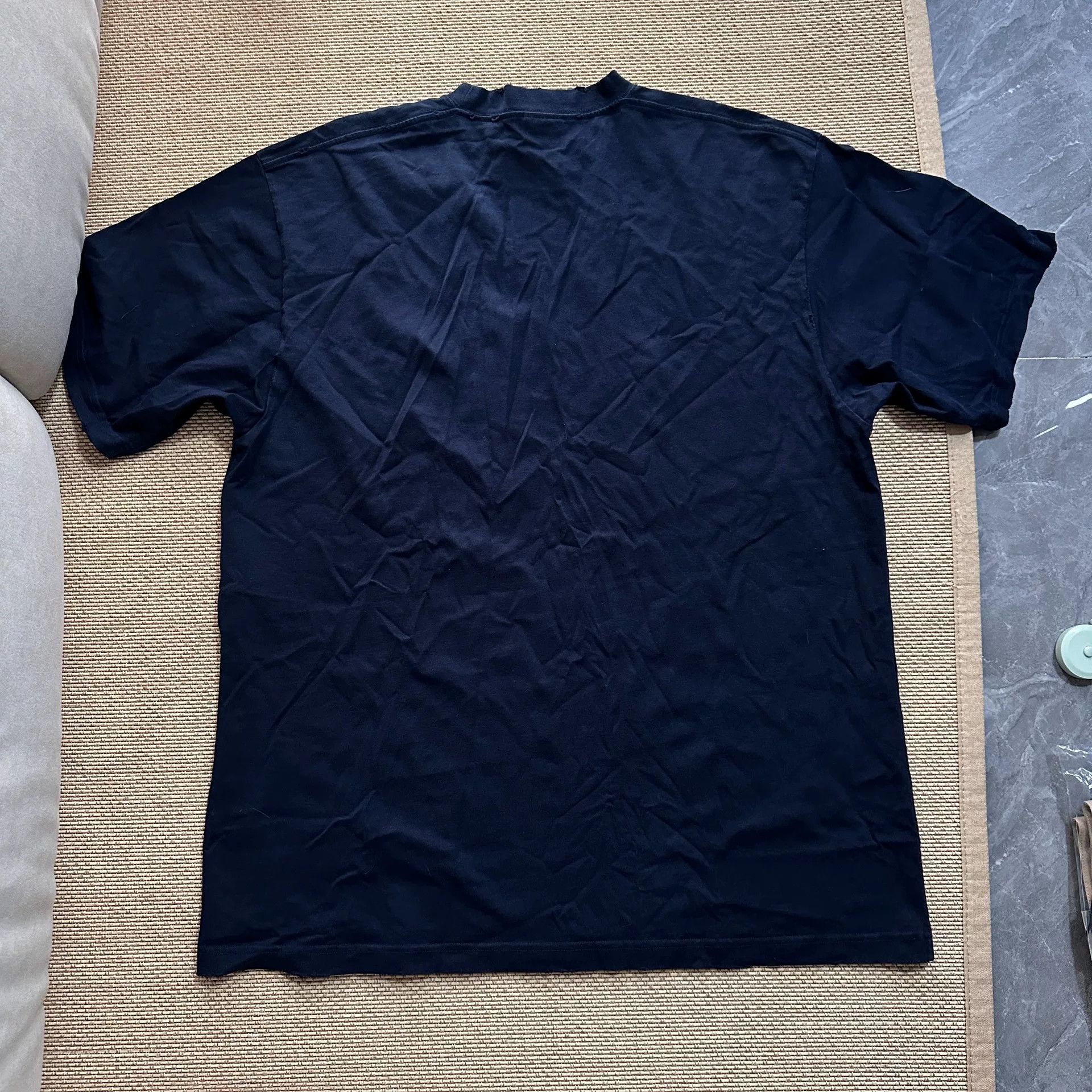 Balenciaga Balenciaga Distressed Blue Short Sleeve Tee Size US S / EU 44-46 / 1 - 2 Thumbnail