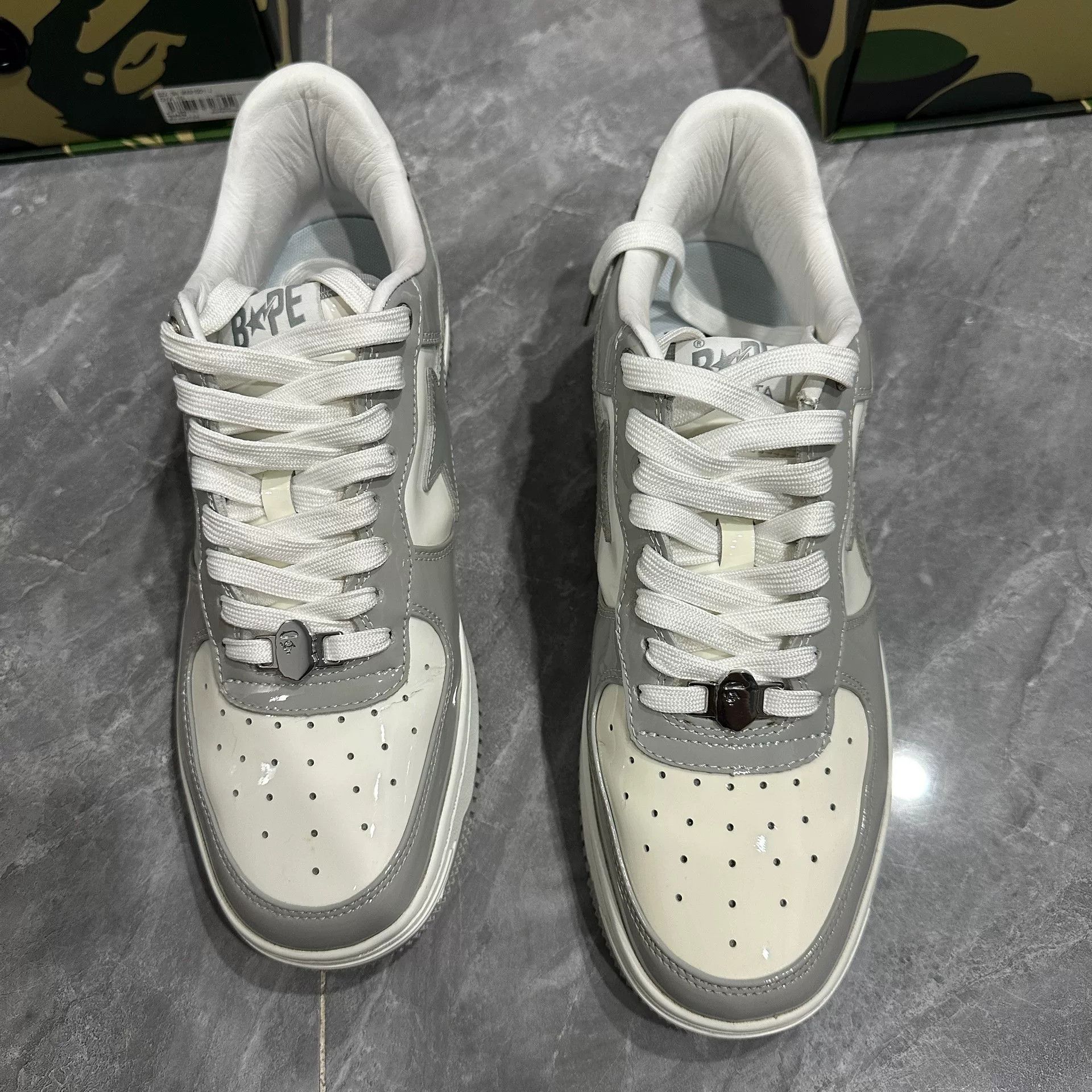 Bape BAPE STA Bapesta White Gray Sneakers Size US 10 / EU 43 - 2 Thumbnail