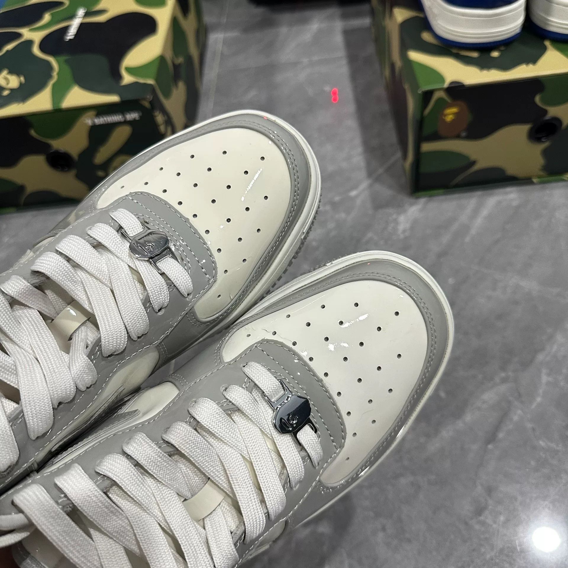 Bape BAPE STA Bapesta White Gray Sneakers Size US 10 / EU 43 - 5 Thumbnail