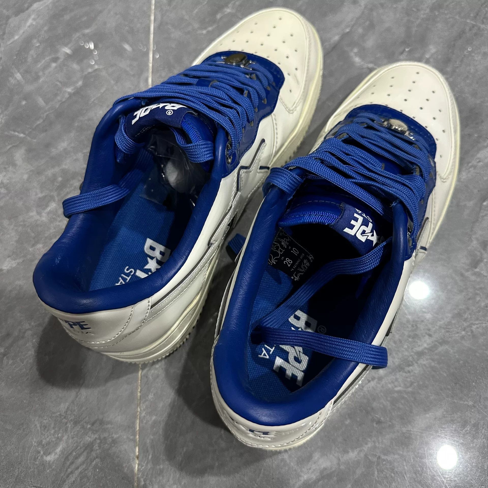 Bape BAPE STA Bapesta White Blue Sneakers Size US 10 / EU 43 - 7 Thumbnail