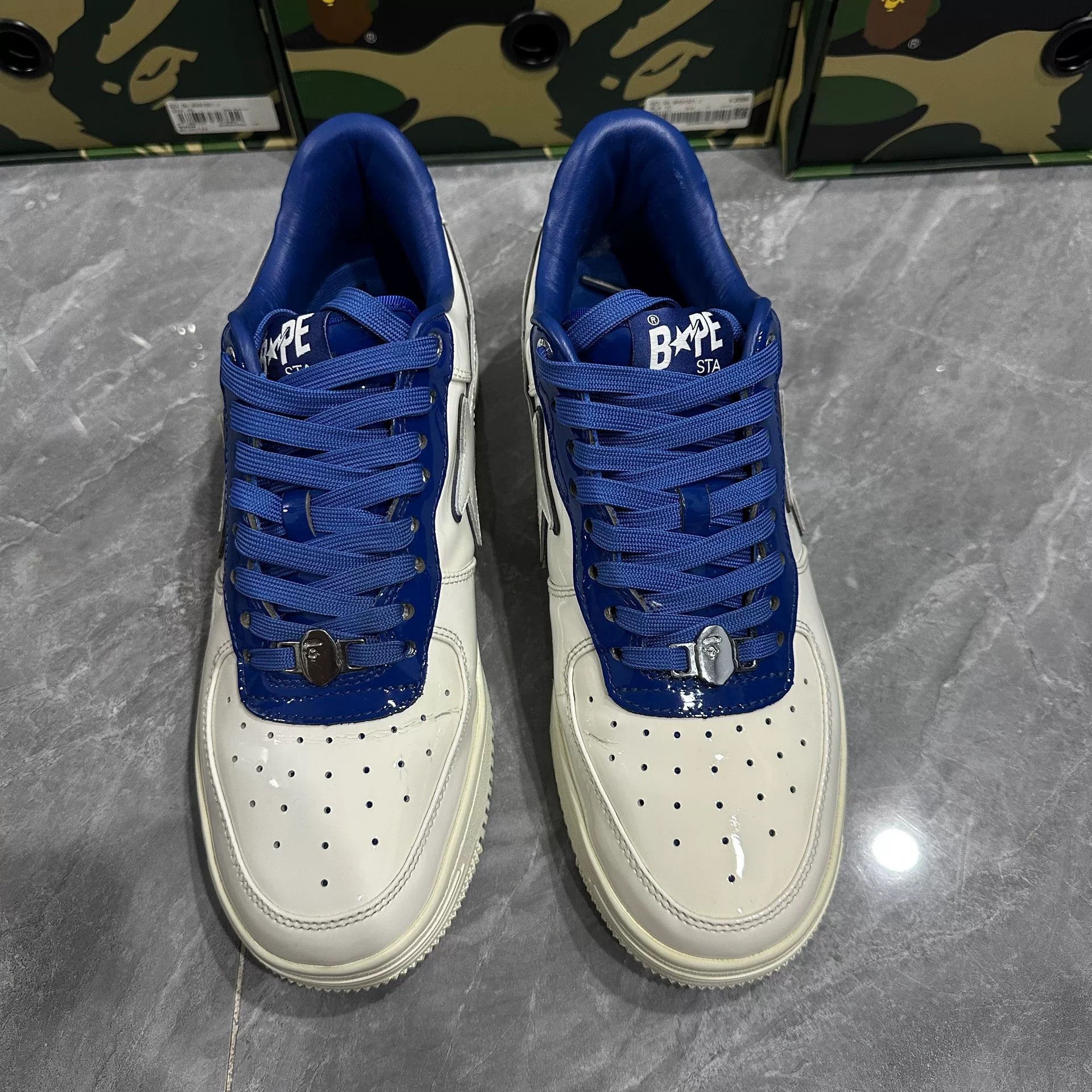Bape BAPE STA Bapesta White Blue Sneakers Size US 10 / EU 43 - 2 Thumbnail