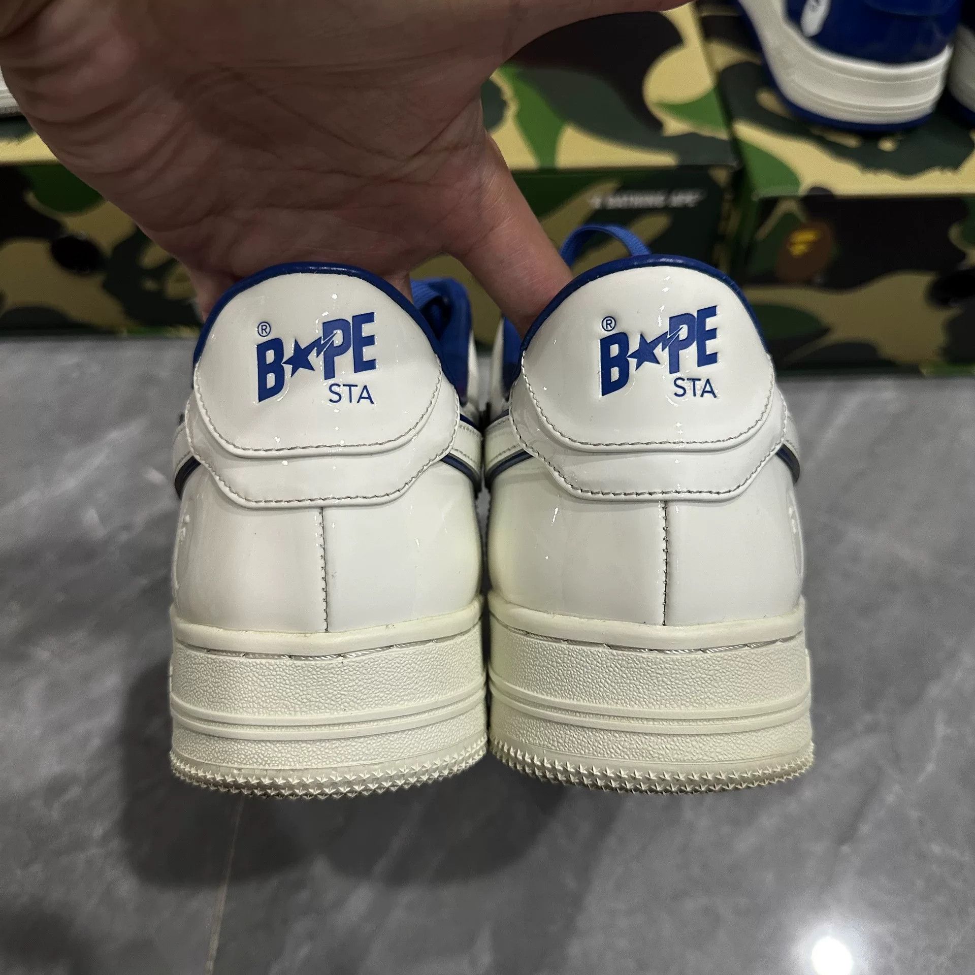 Bape BAPE STA Bapesta White Blue Sneakers Size US 10 / EU 43 - 3 Thumbnail