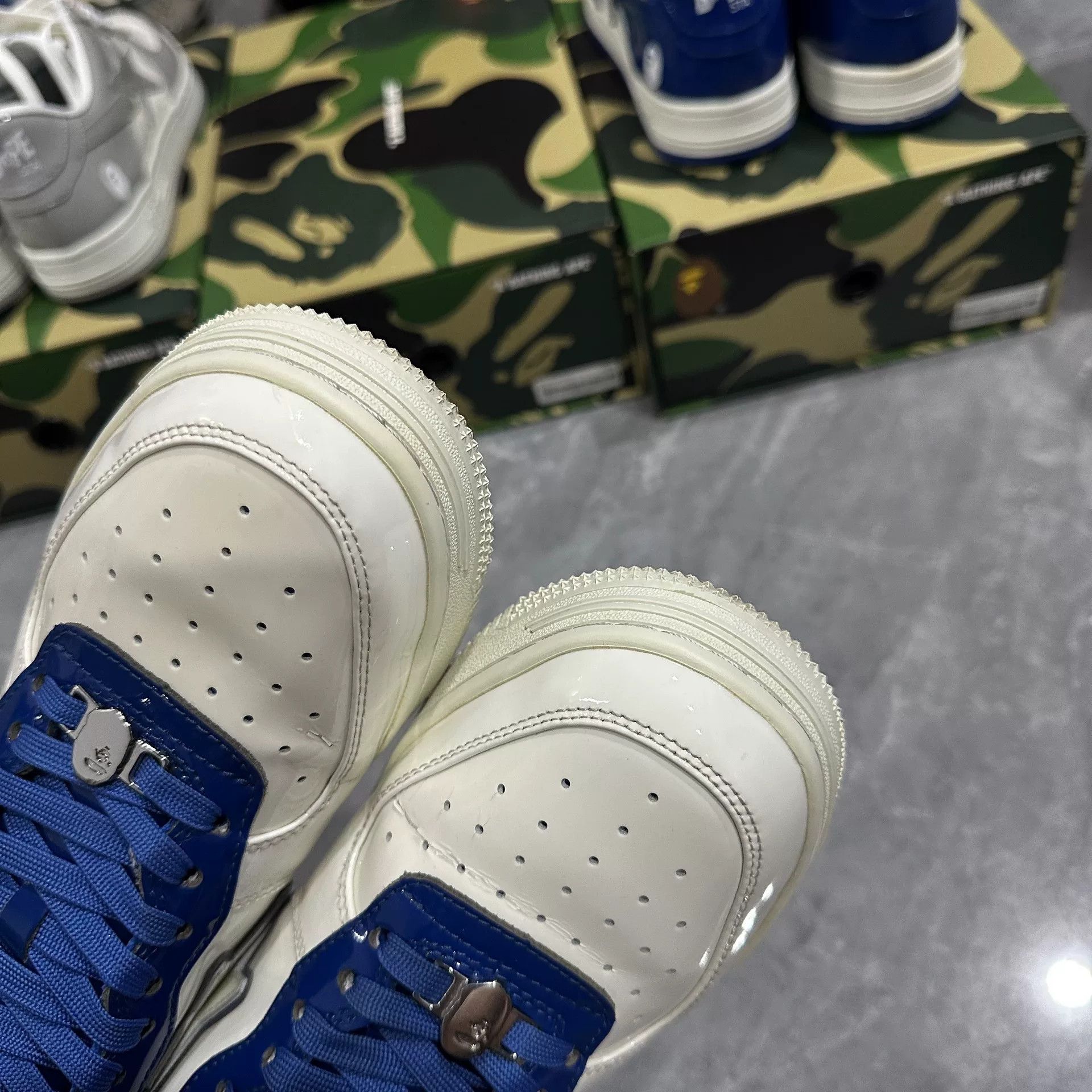 Bape BAPE STA Bapesta White Blue Sneakers Size US 10 / EU 43 - 5 Thumbnail